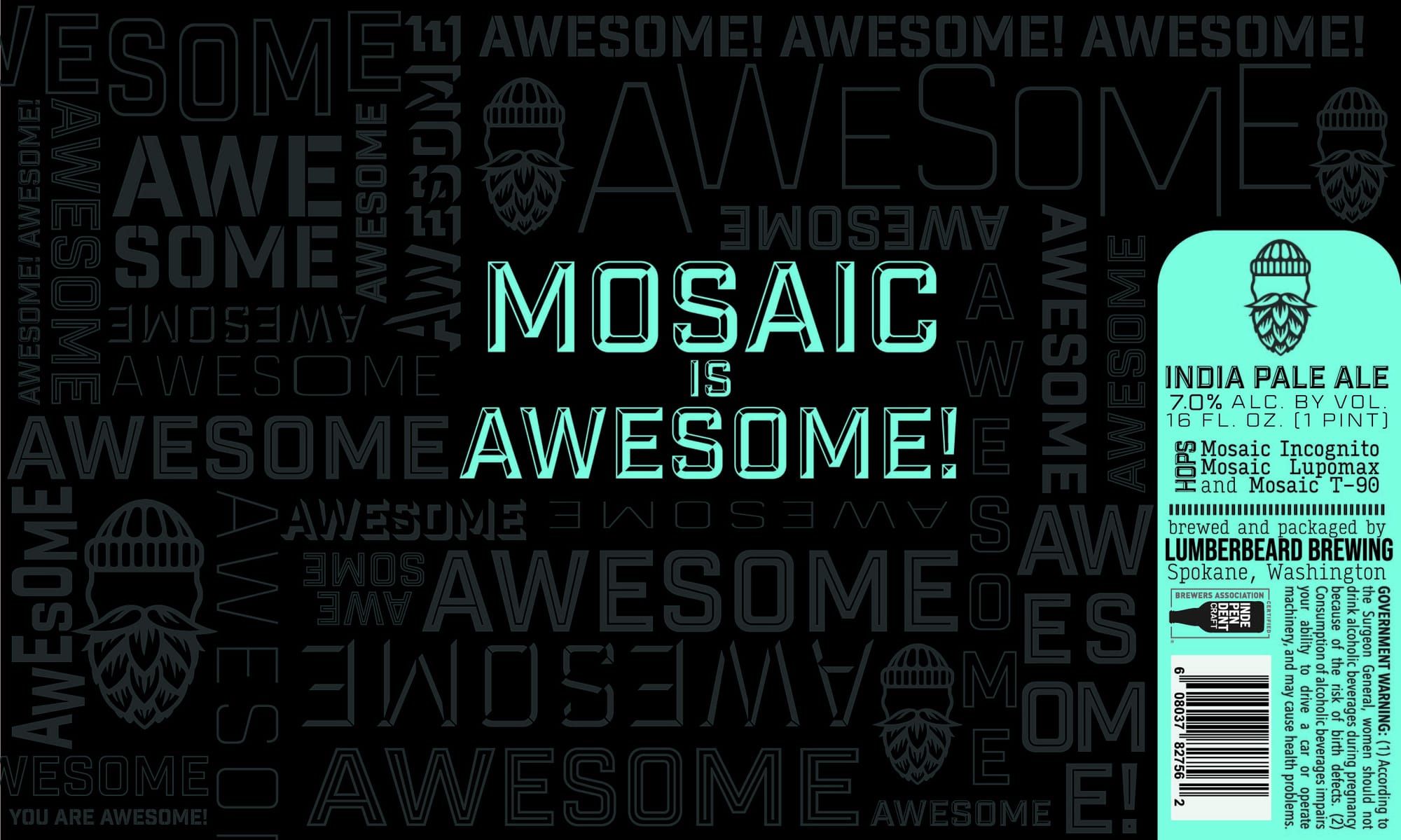 Mosaic Incognito by Lumberbeard Brewing - beer label