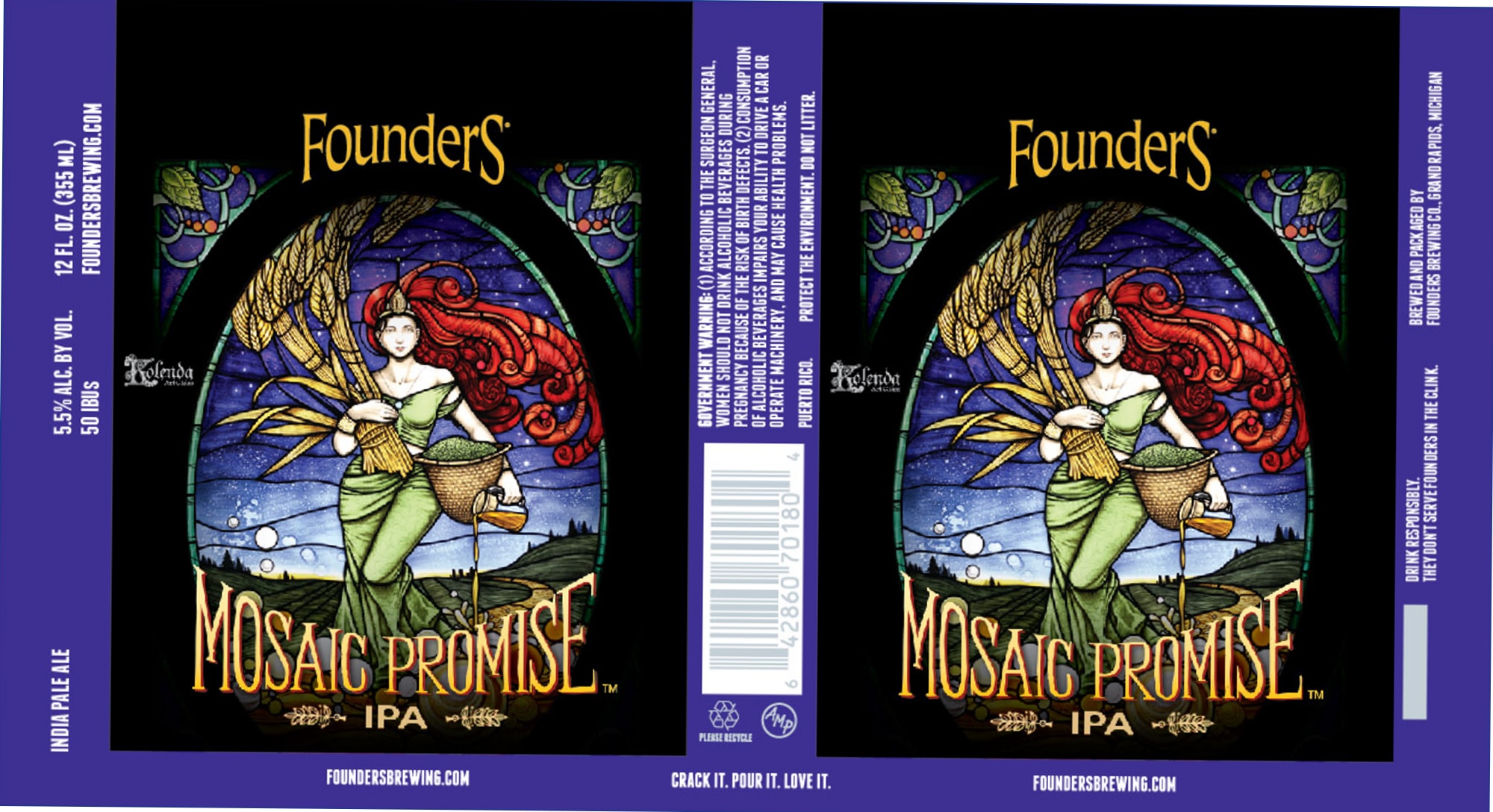 Mosaic Promise by Founders Brewing Co. - beer label