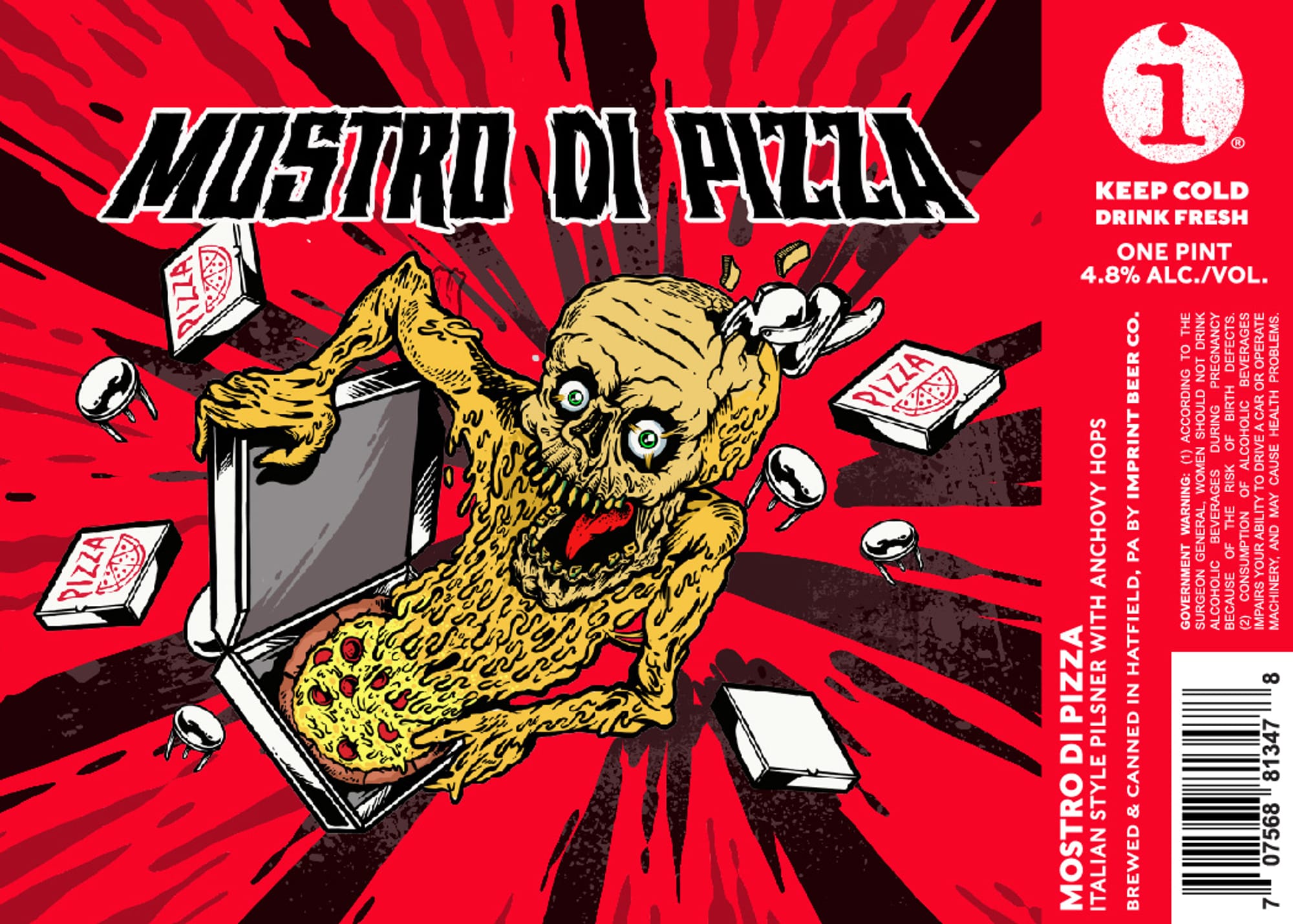 Mostro di Pizza by Imprint Beer Co. - beer label