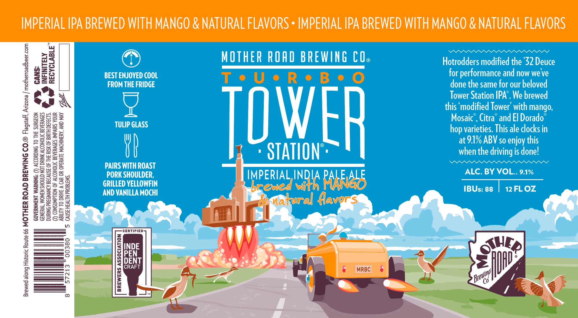Tourbo Tower Station by Mother Road Brewing Co. - beer label