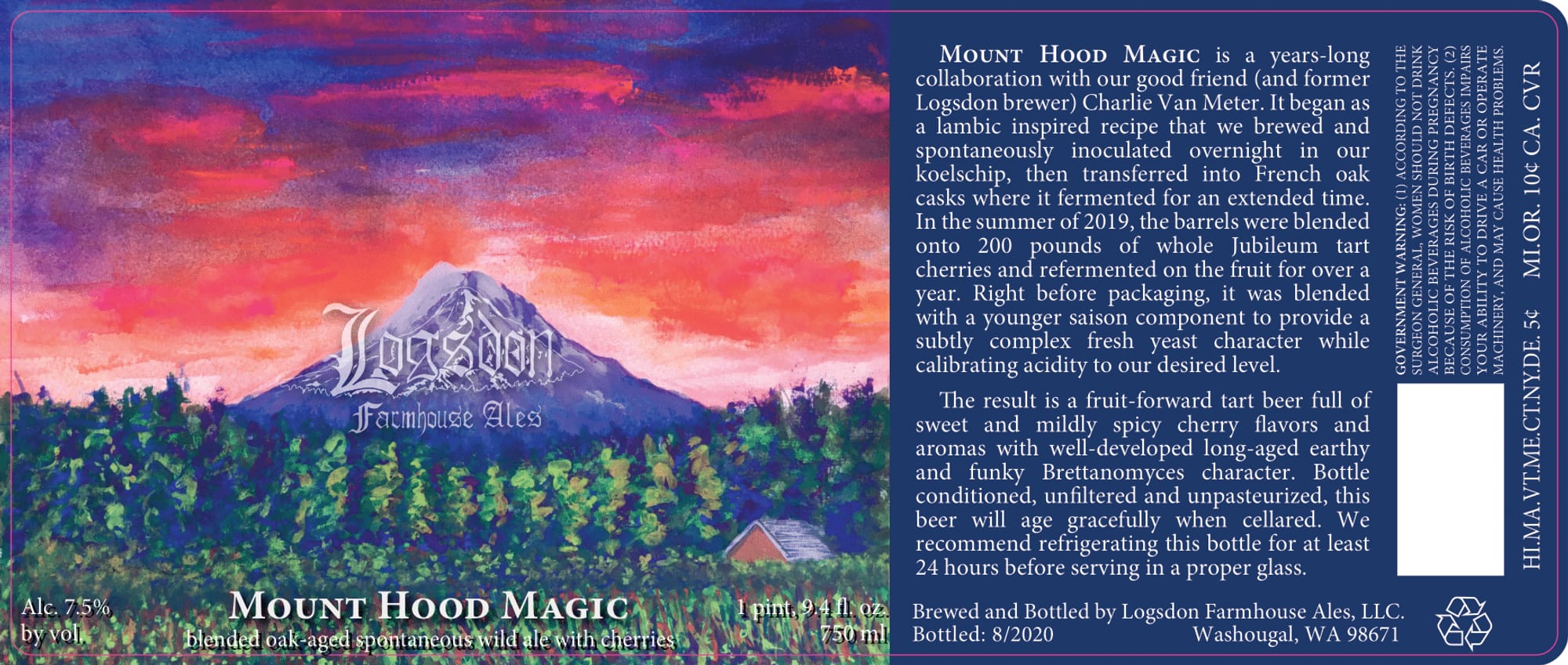 Mount Hood Magic by Logsdon Farmhouse Ales - beer label