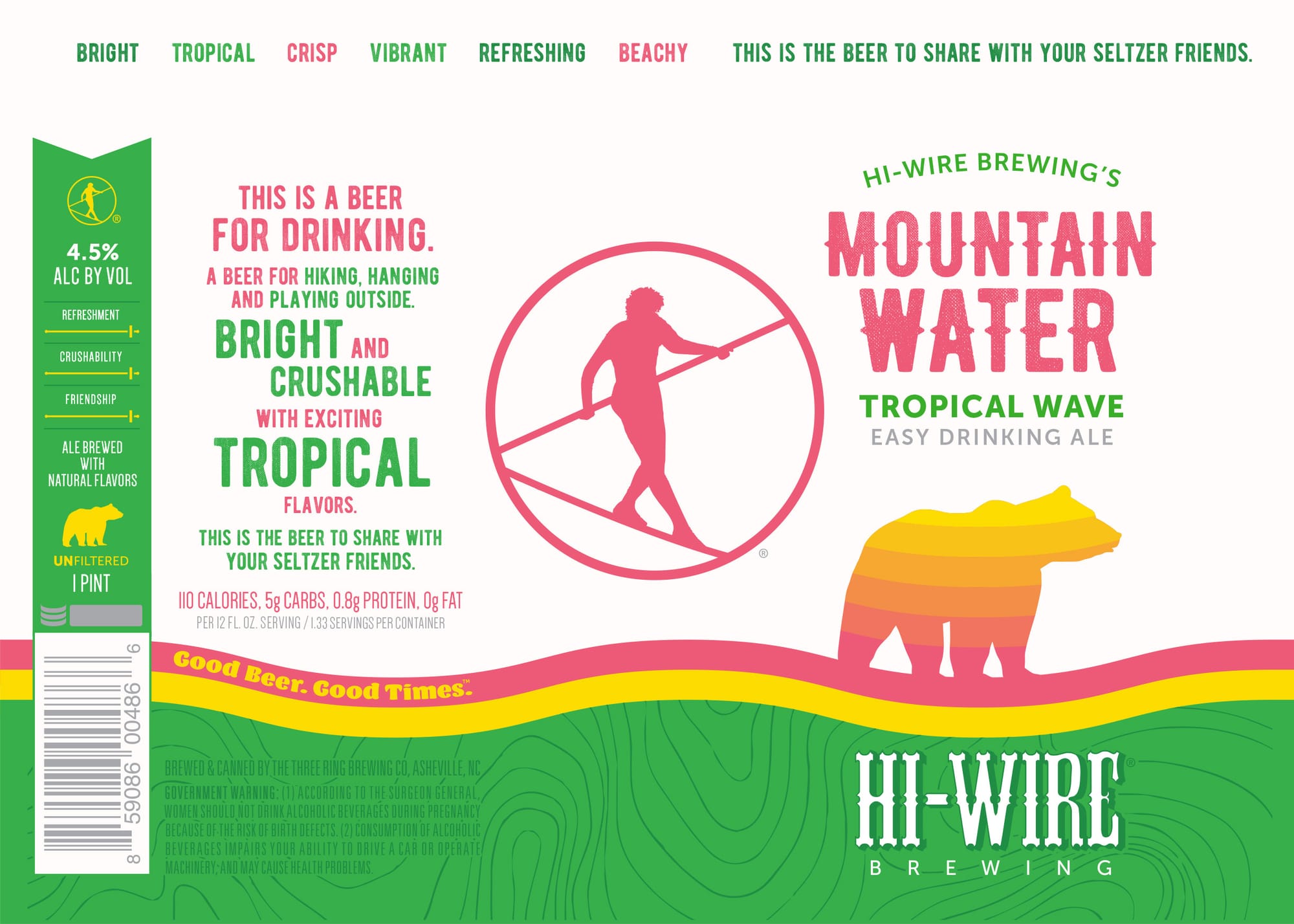 Mountain Water by Hi-Wire Brewing - beer label