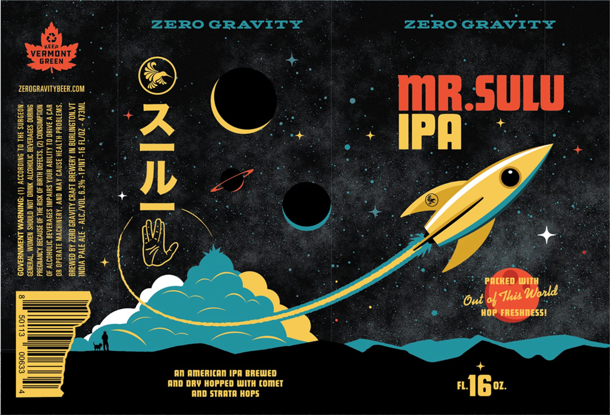 Mr. Sulu IPA by Zero Gravity - beer label