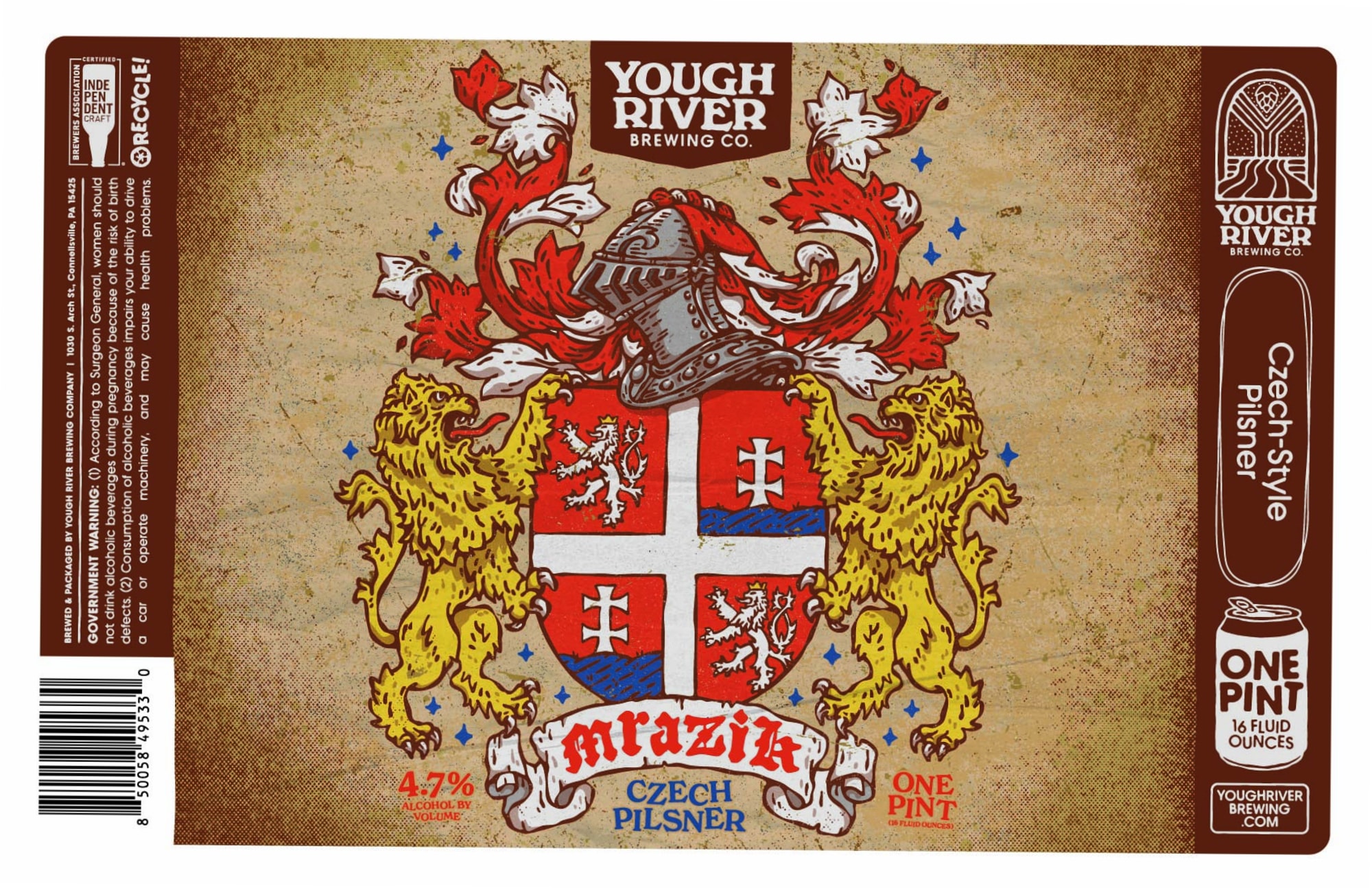 Mrazia Czech Pilsner by Yough River Brewing Co. - beer label