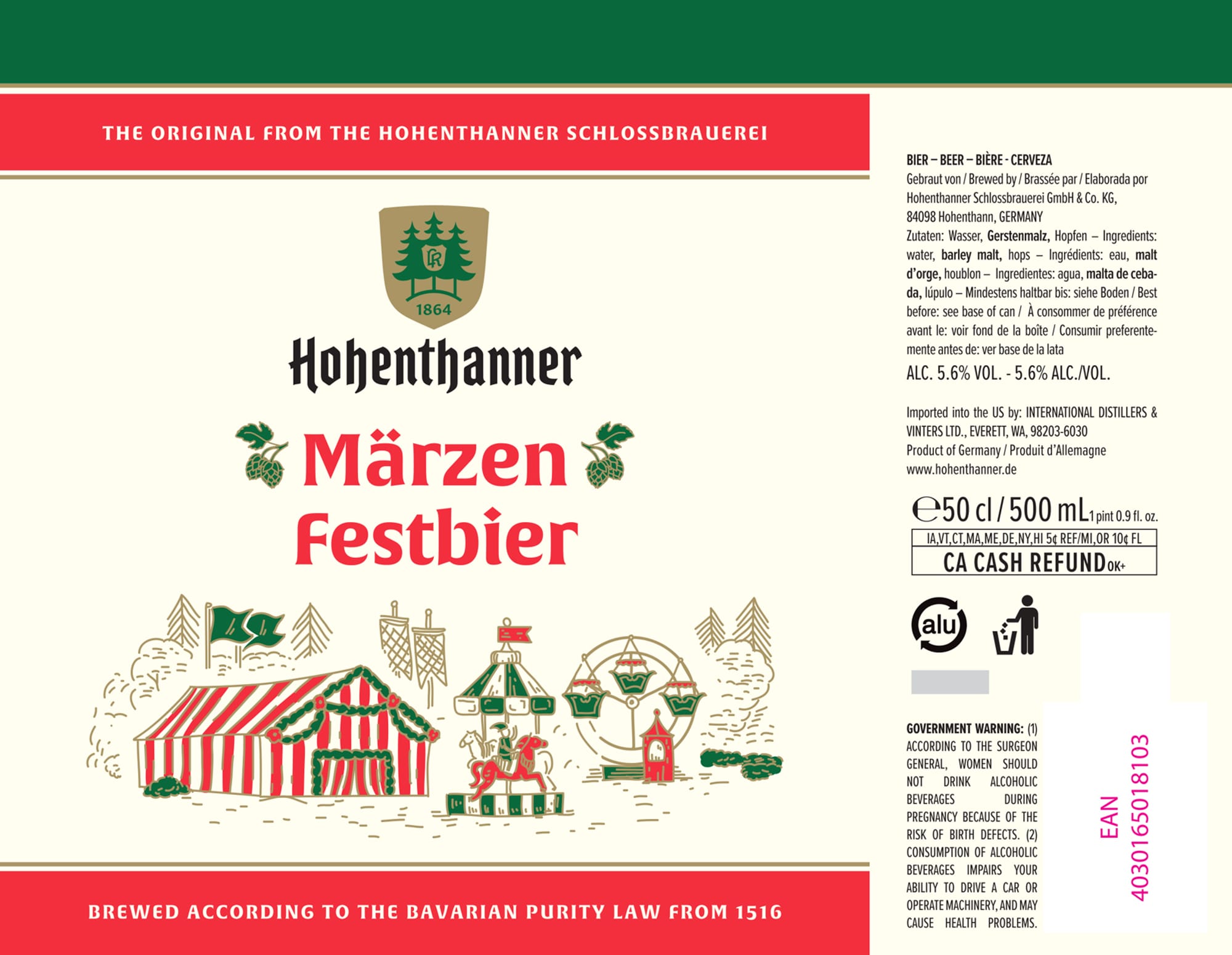 Märzen Festbier by Hohenthanner Schlossbrauerei - beer label