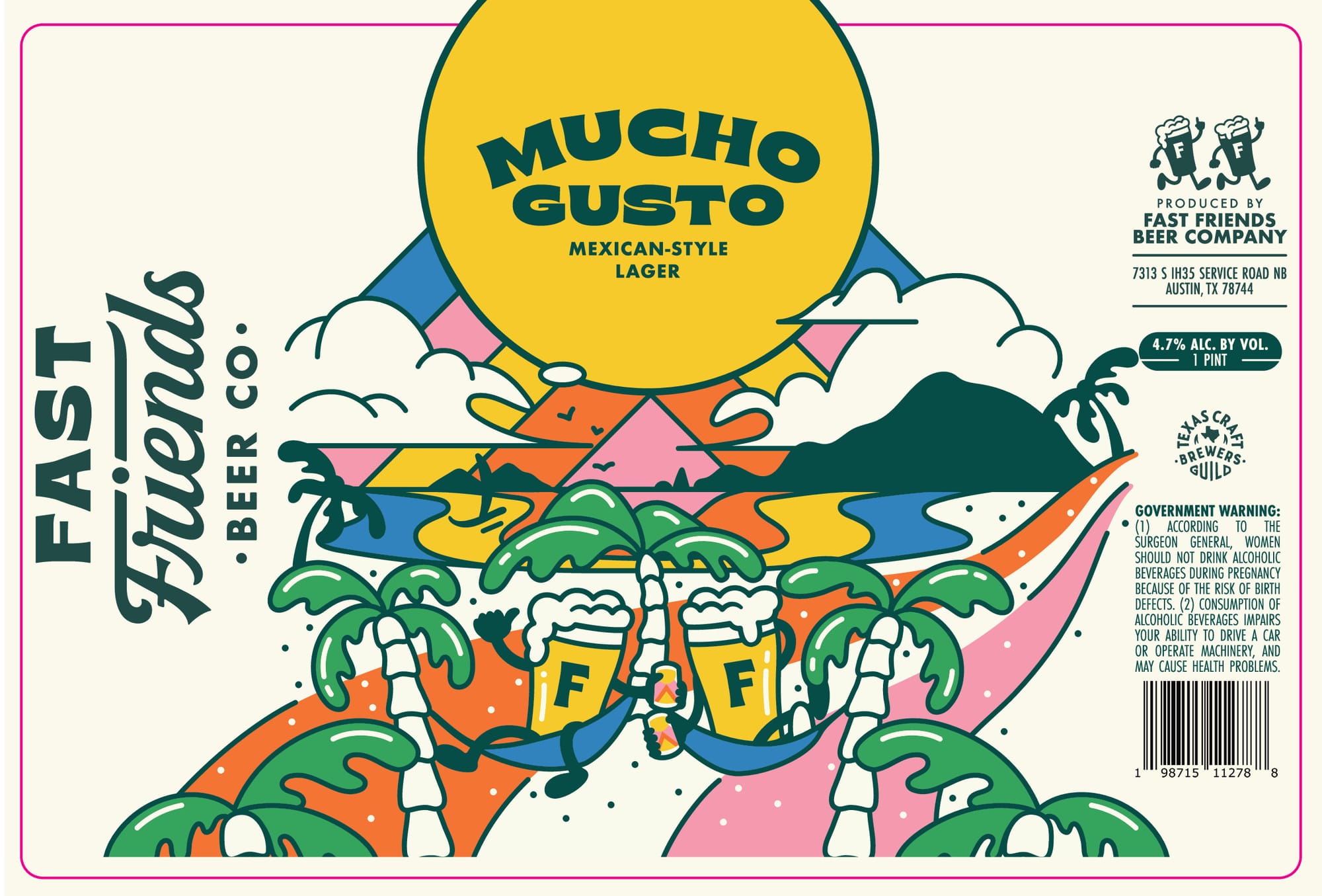 Mucho Gusto by Fast Friends Beer Co. - beer label