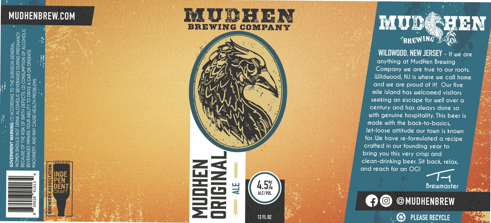 Mudhen Original Ale by Mudhen Brewing Company - beer label