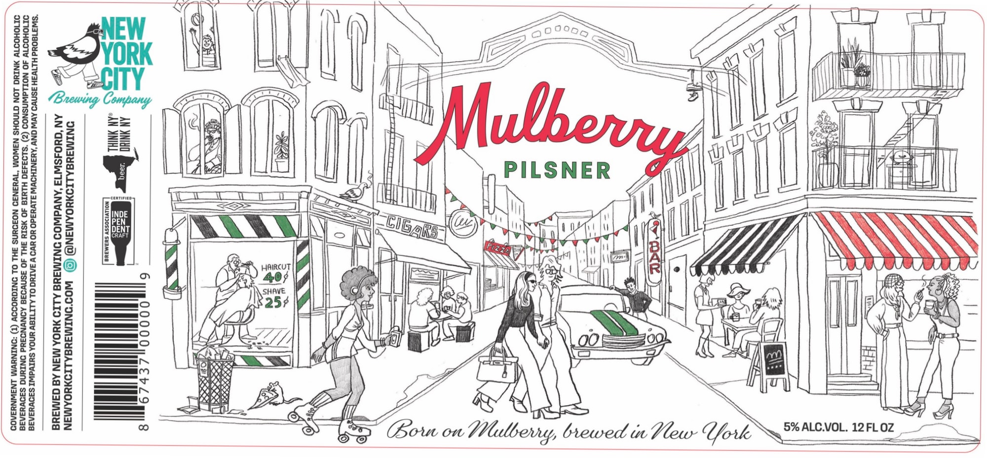 Mulberry Pilsner by New York City Brewing Company - beer label