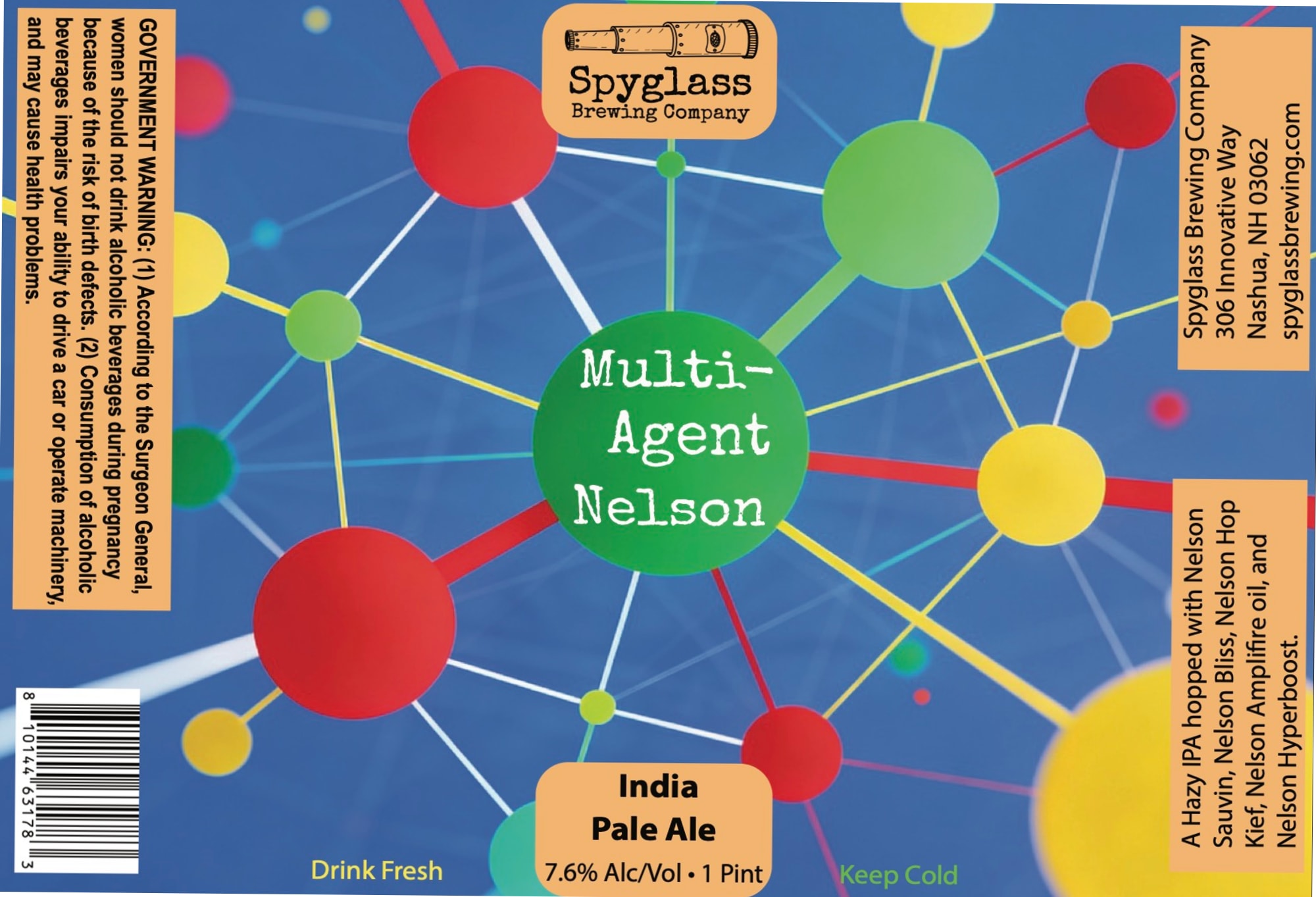 Multi-Agent Nelson by Spyglass Brewing Company - beer label