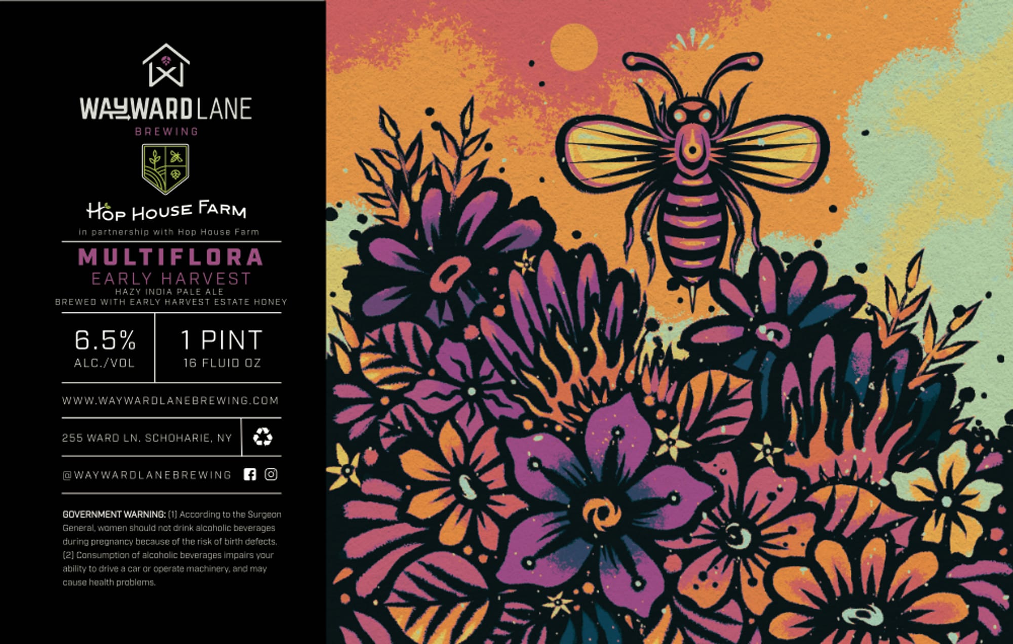Multiflora by Wayward Lane Brewing - beer label