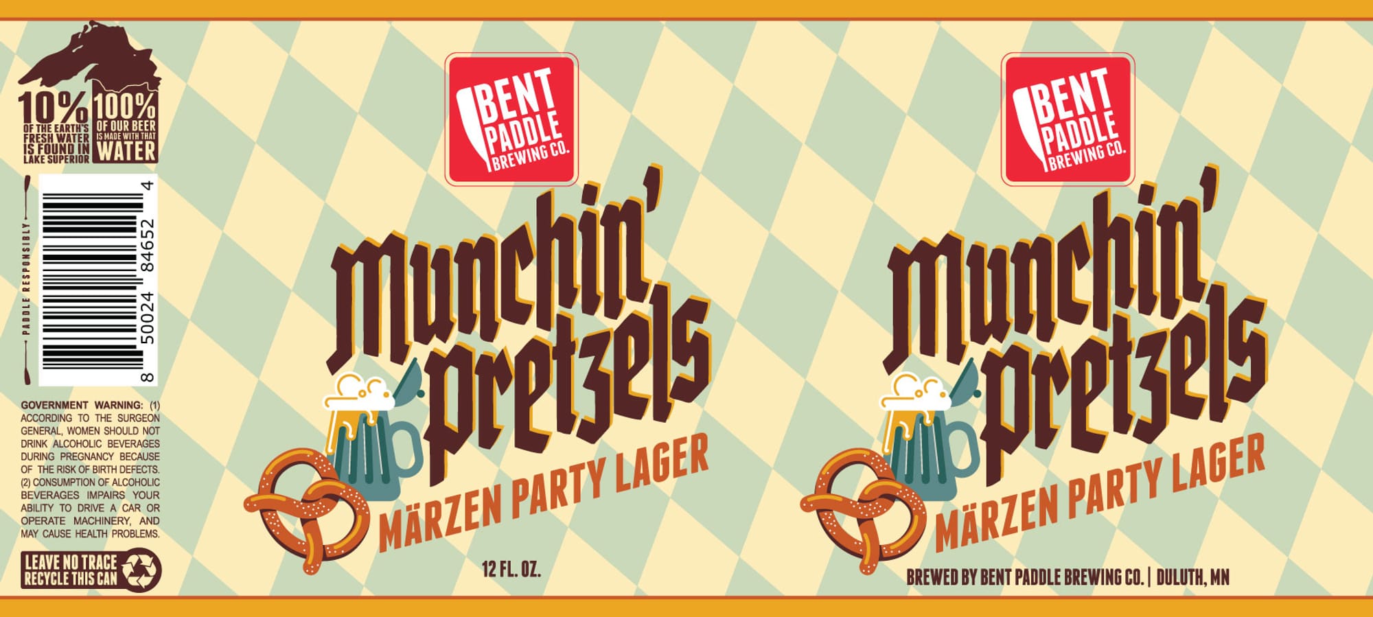 Munchin' Pretzels Märzen Lager by Bent Paddle Brewing Co. - beer label