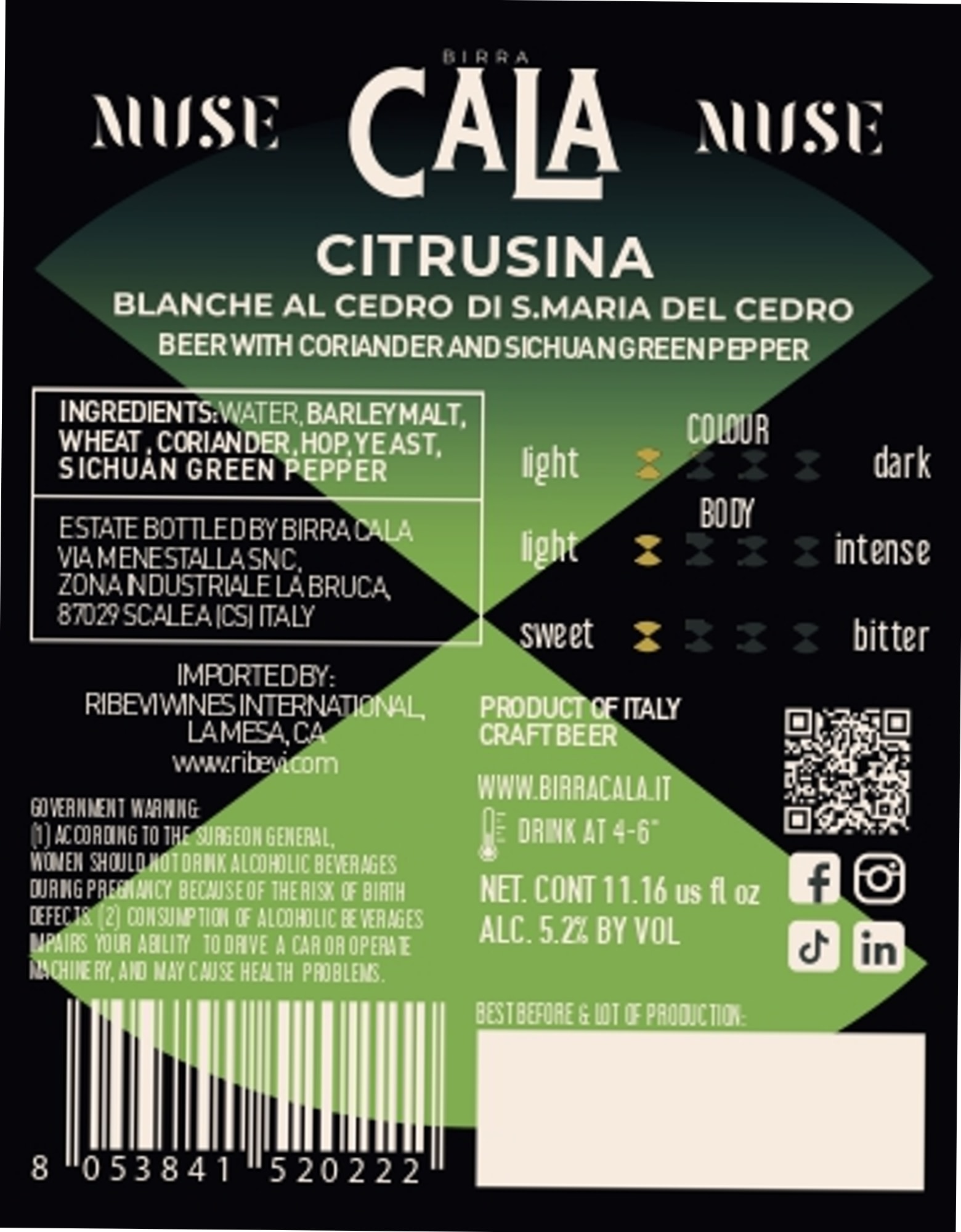 Muse Citrusina by Birra Cala - beer label