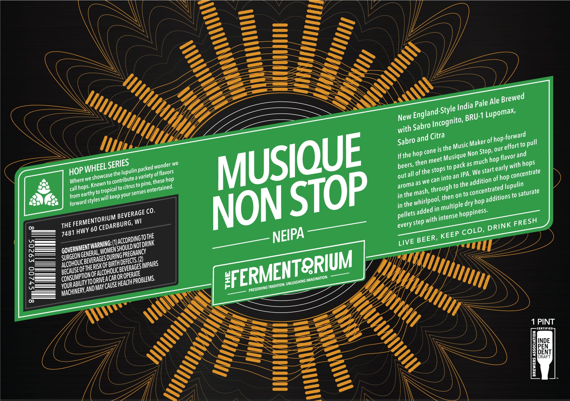 Musique Non Stop by The Fermentorium Beverage Co. - beer label