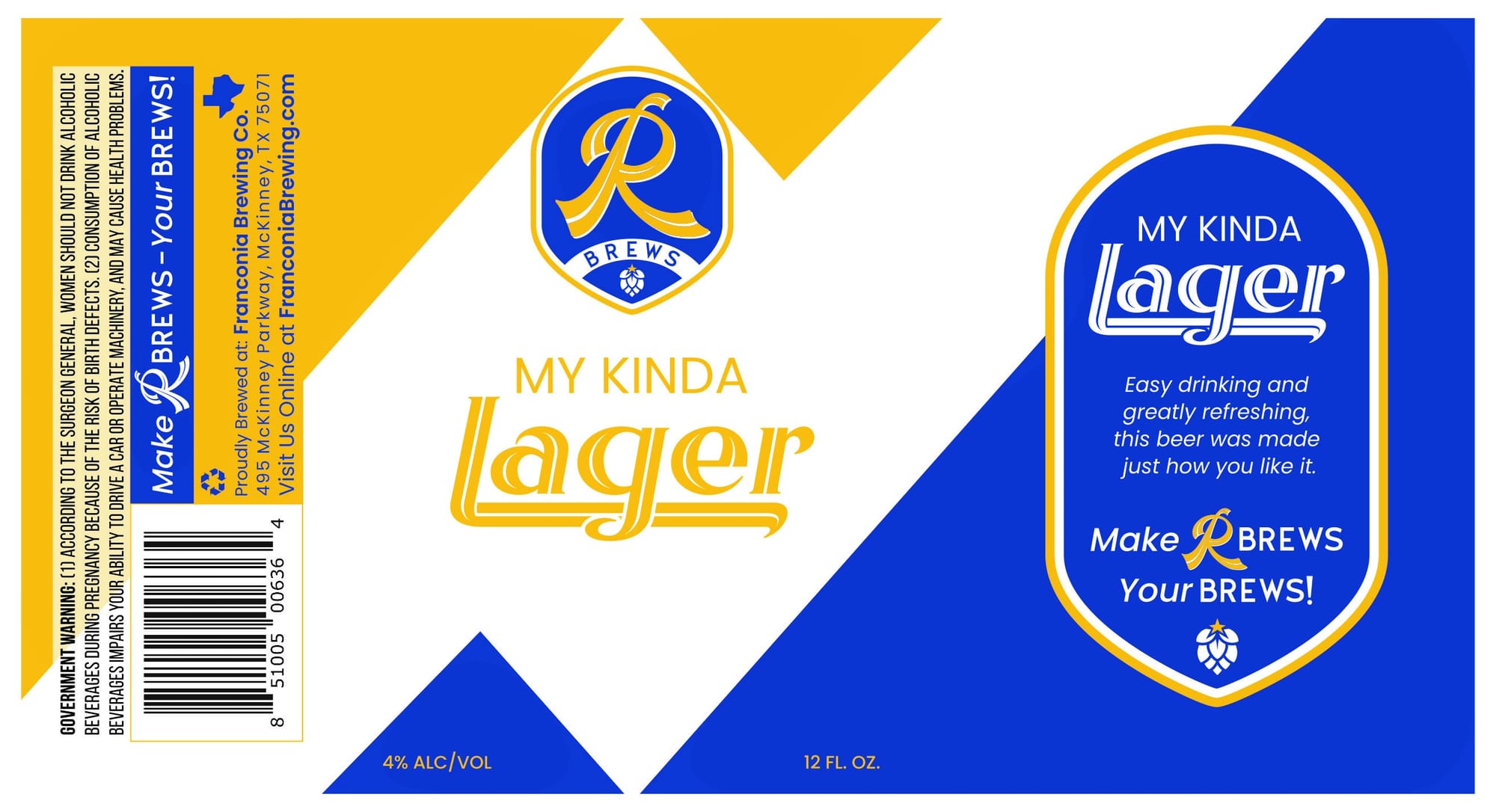 My Kinda Lager by Franconia Brewing Co. - beer label