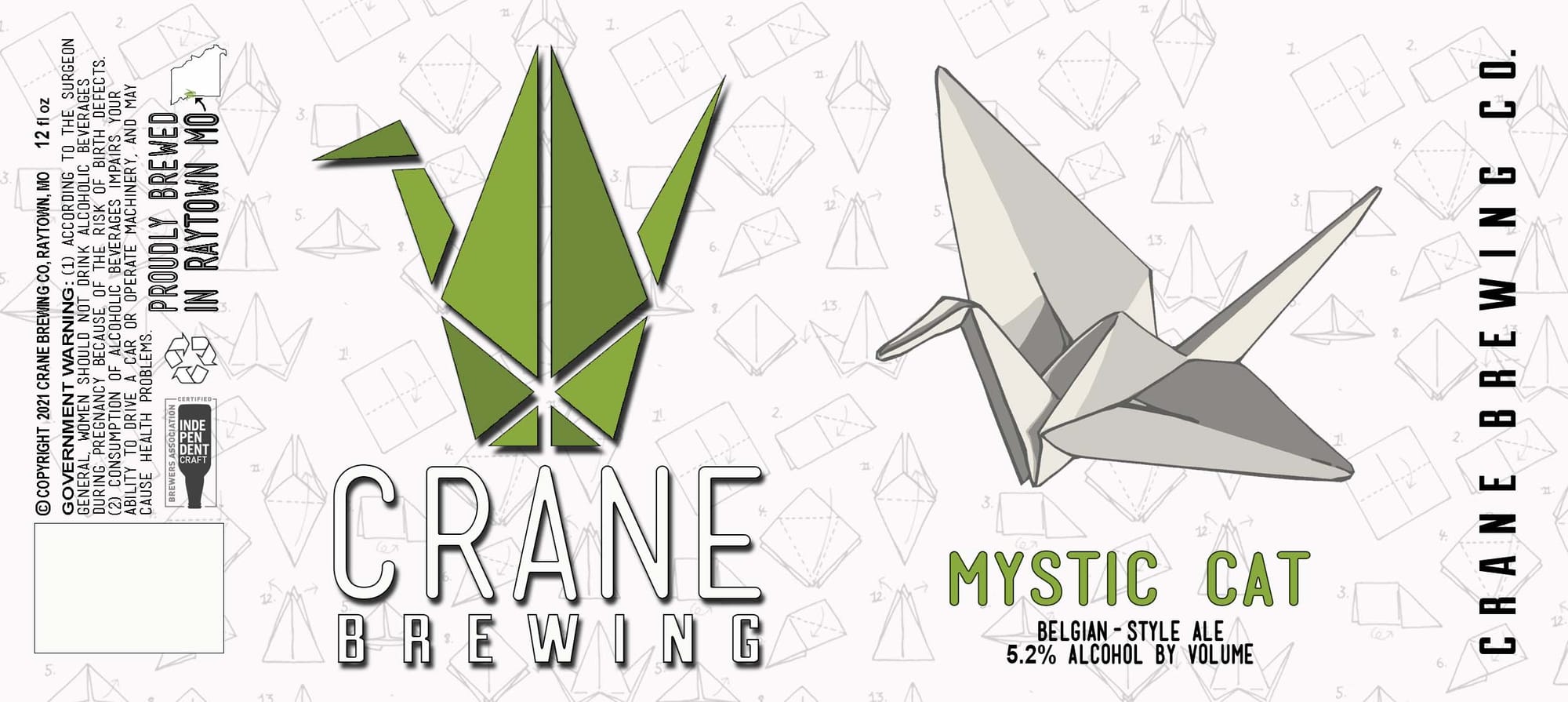 Mystic Cat by Crane Brewing Co. - beer label