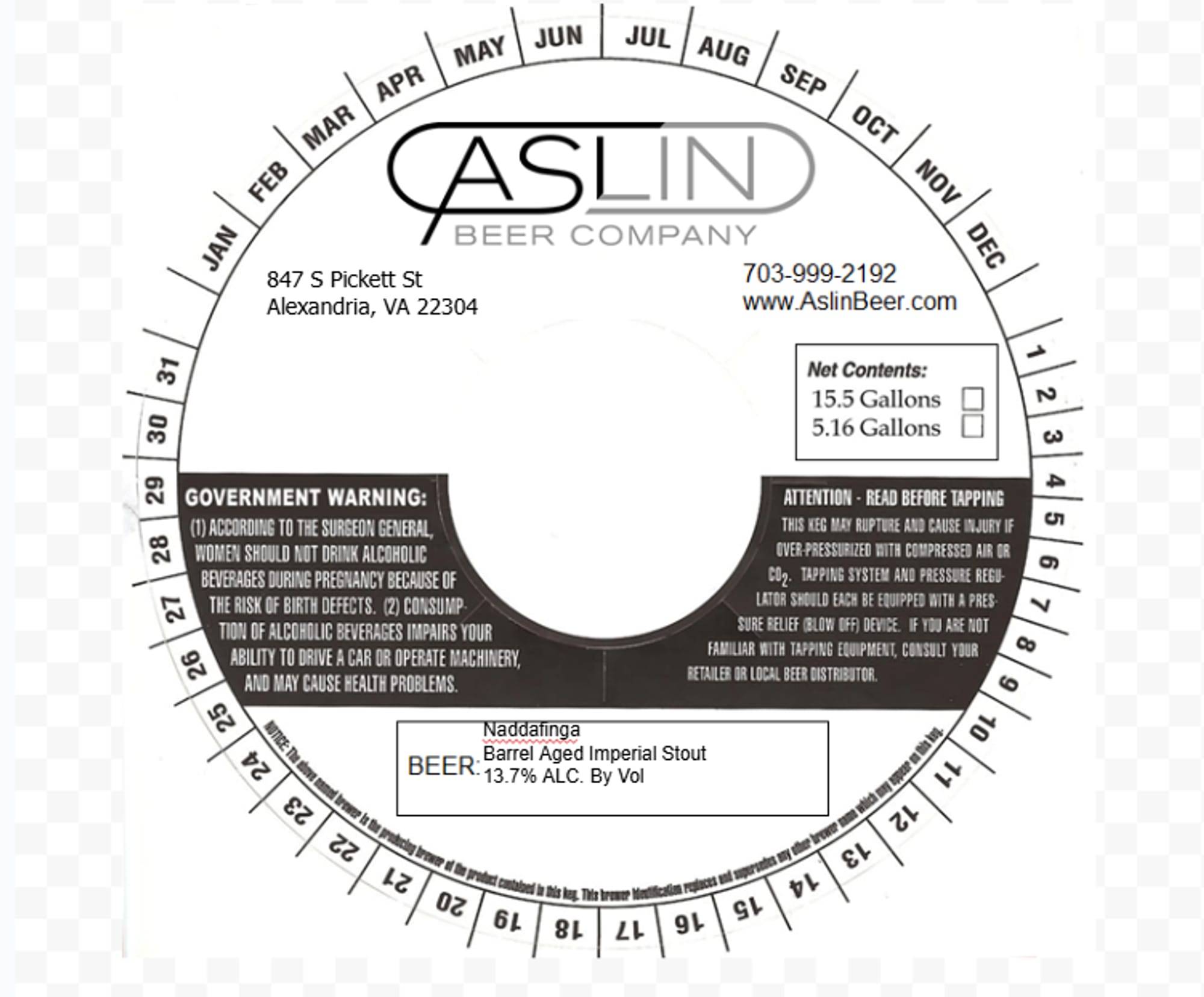 Naddatinga by Aslin Beer Company - beer label