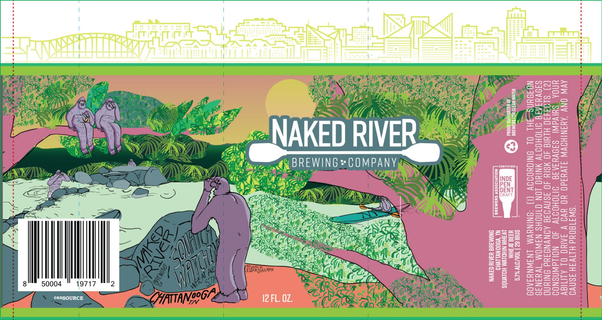 Chattanooga IPA by Naked River Brewing Company - beer label