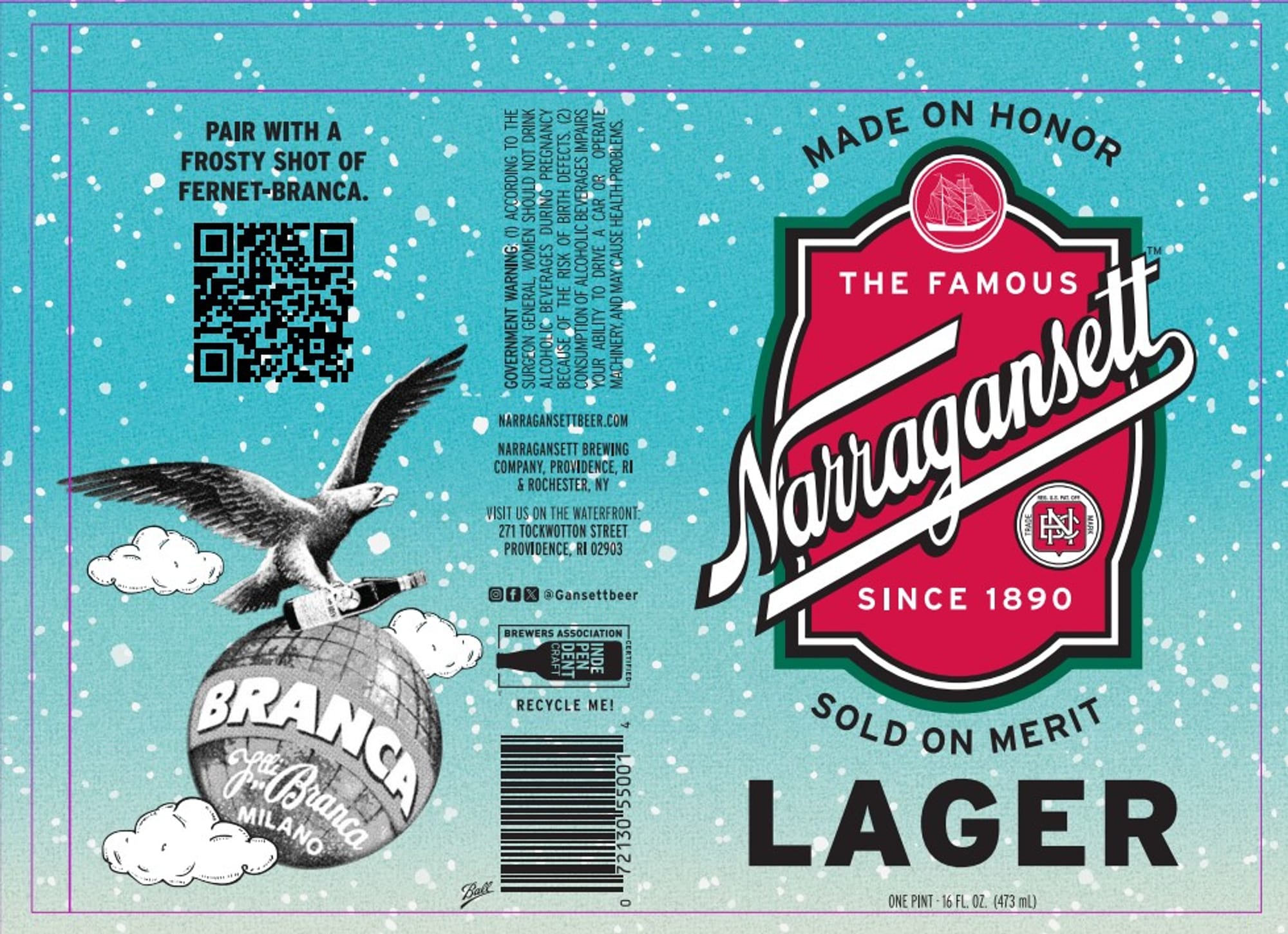 Narragansett Lager by Narragansett Beer - beer label