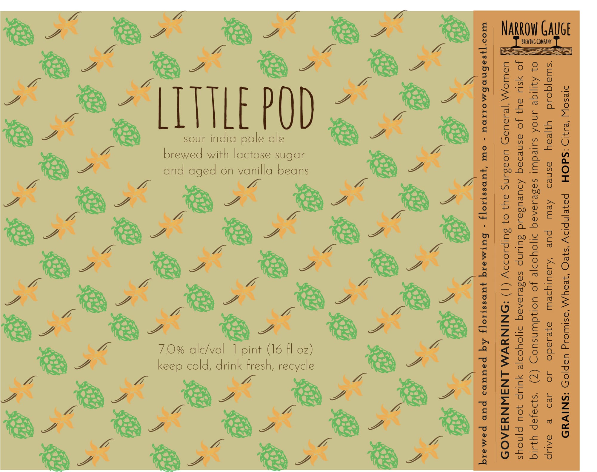 Little Pod by Narrow Gauge Brewing Company - beer label