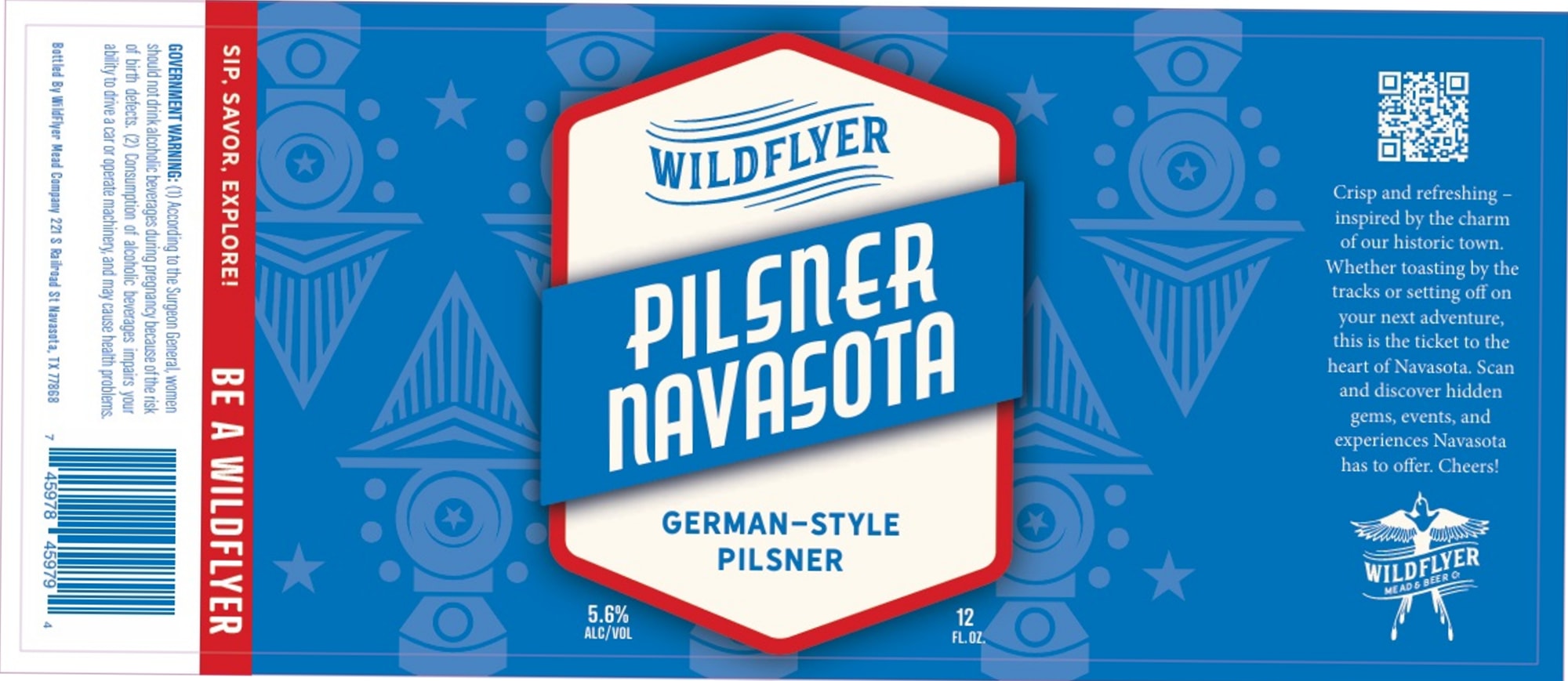 Navasota Pilsner by Wildflyer Brewing - beer label