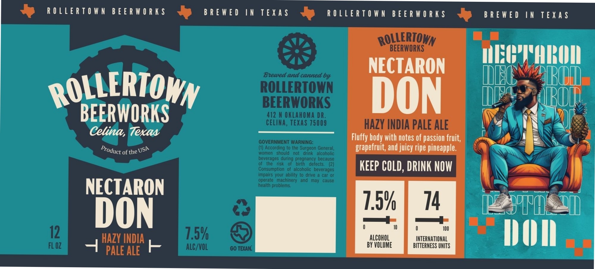 Nectaron Don by RollerTown Beerworks - beer label