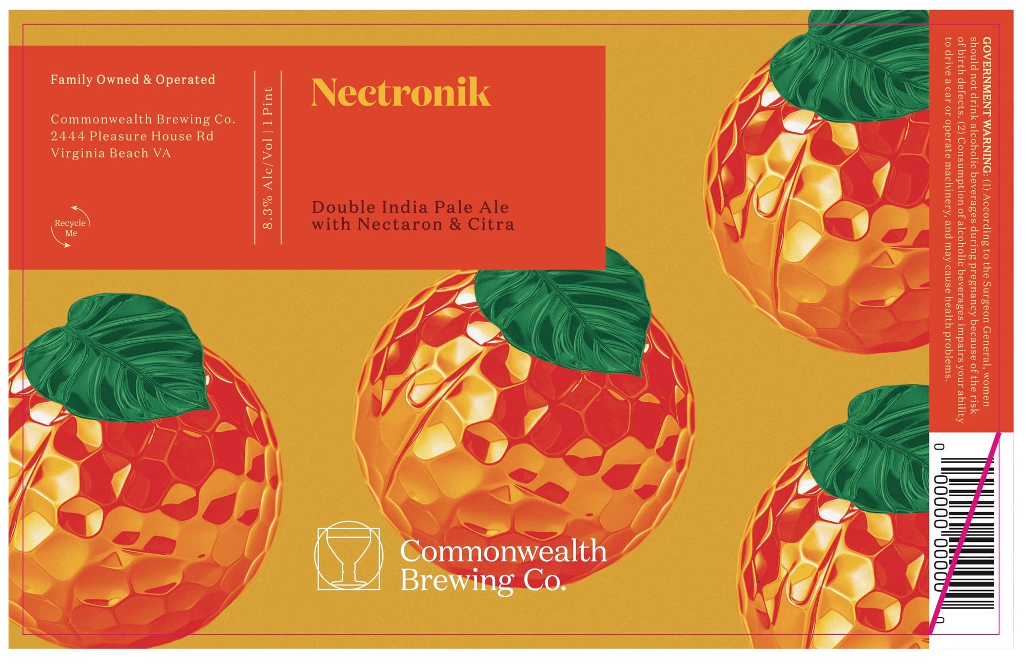 Nectronik by Commonwealth Brewing Co. - beer label