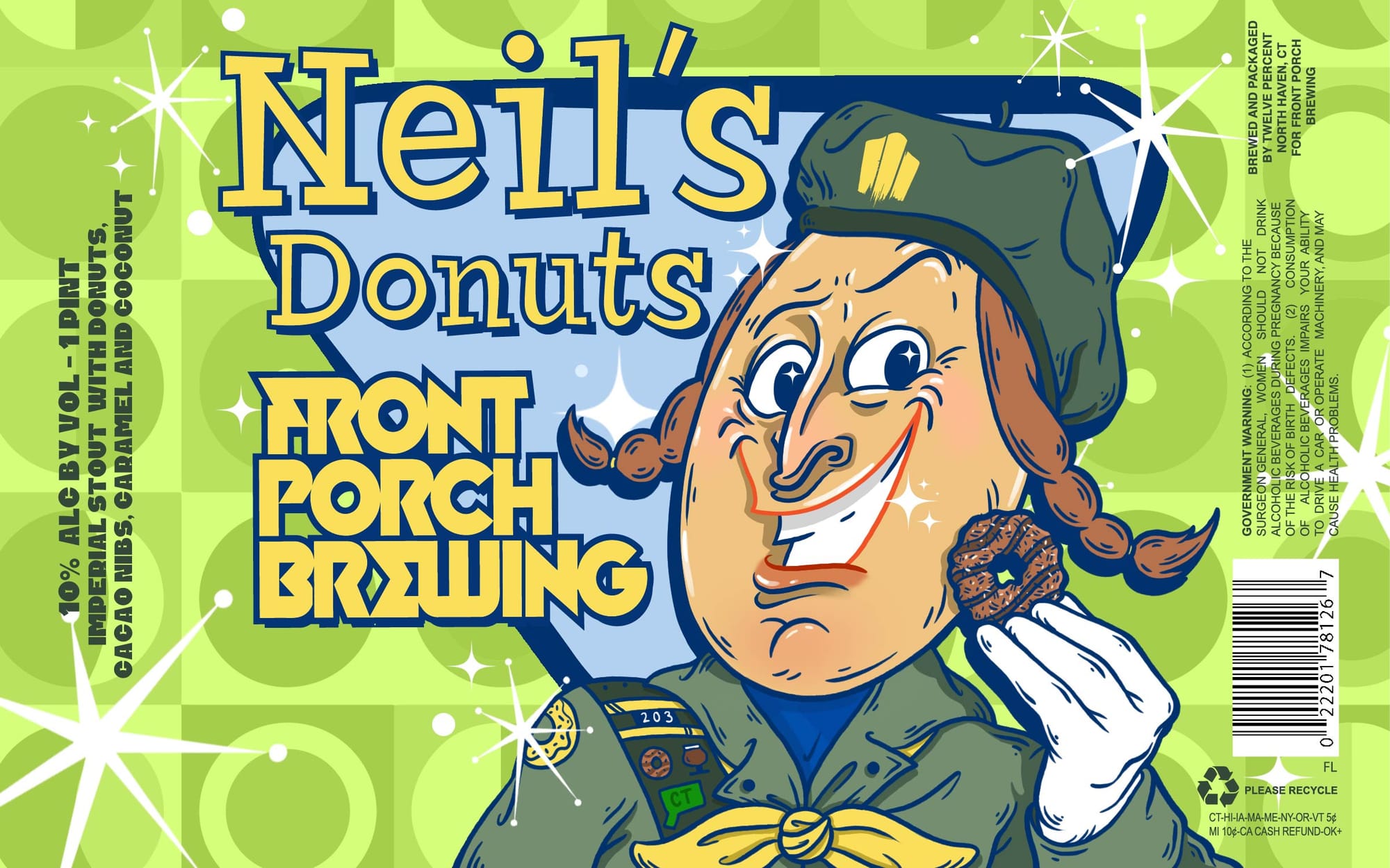 Neil’s Donuts by Front Porch Brewing - beer label