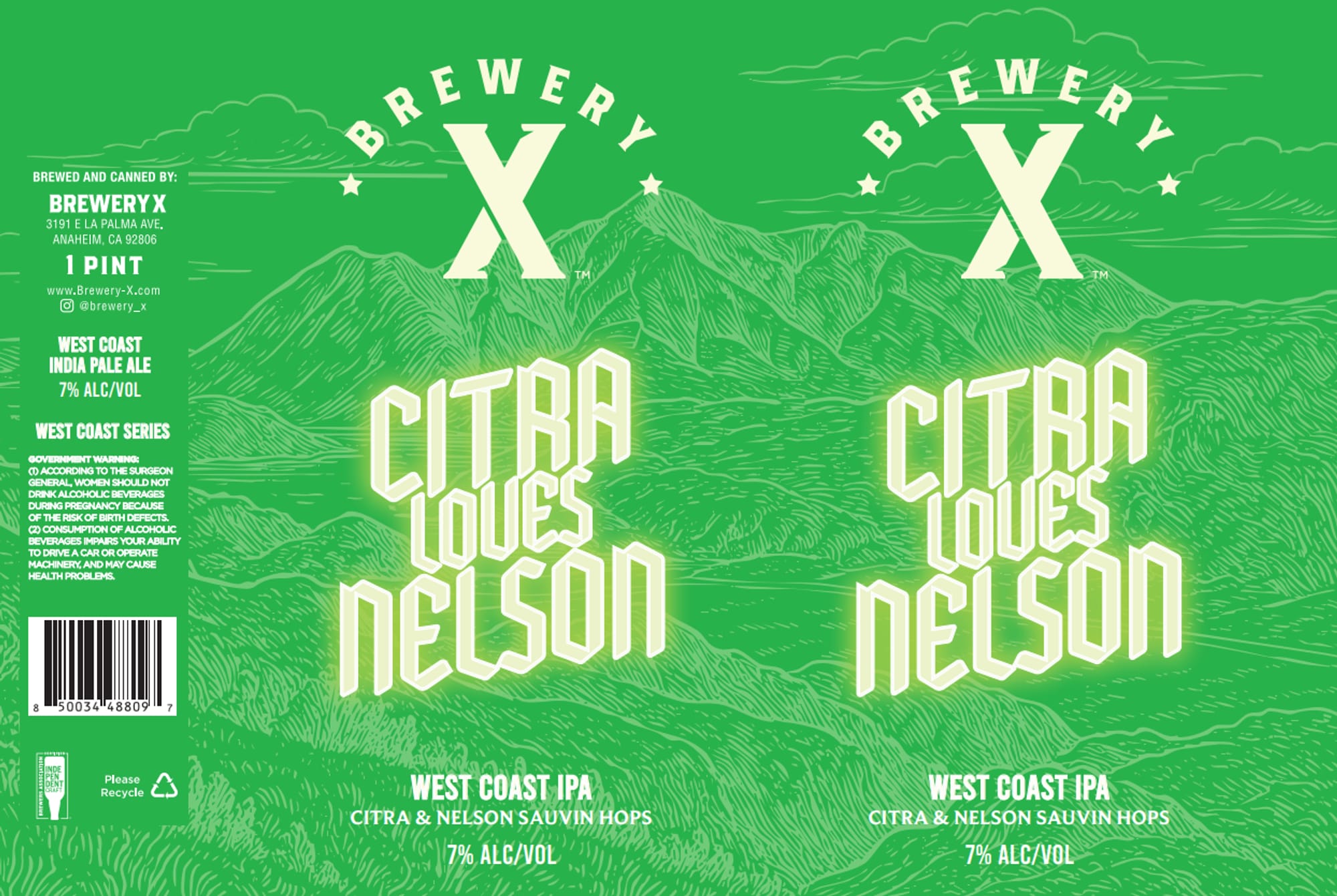 Citra Loves Nelson by Brewery X - beer label