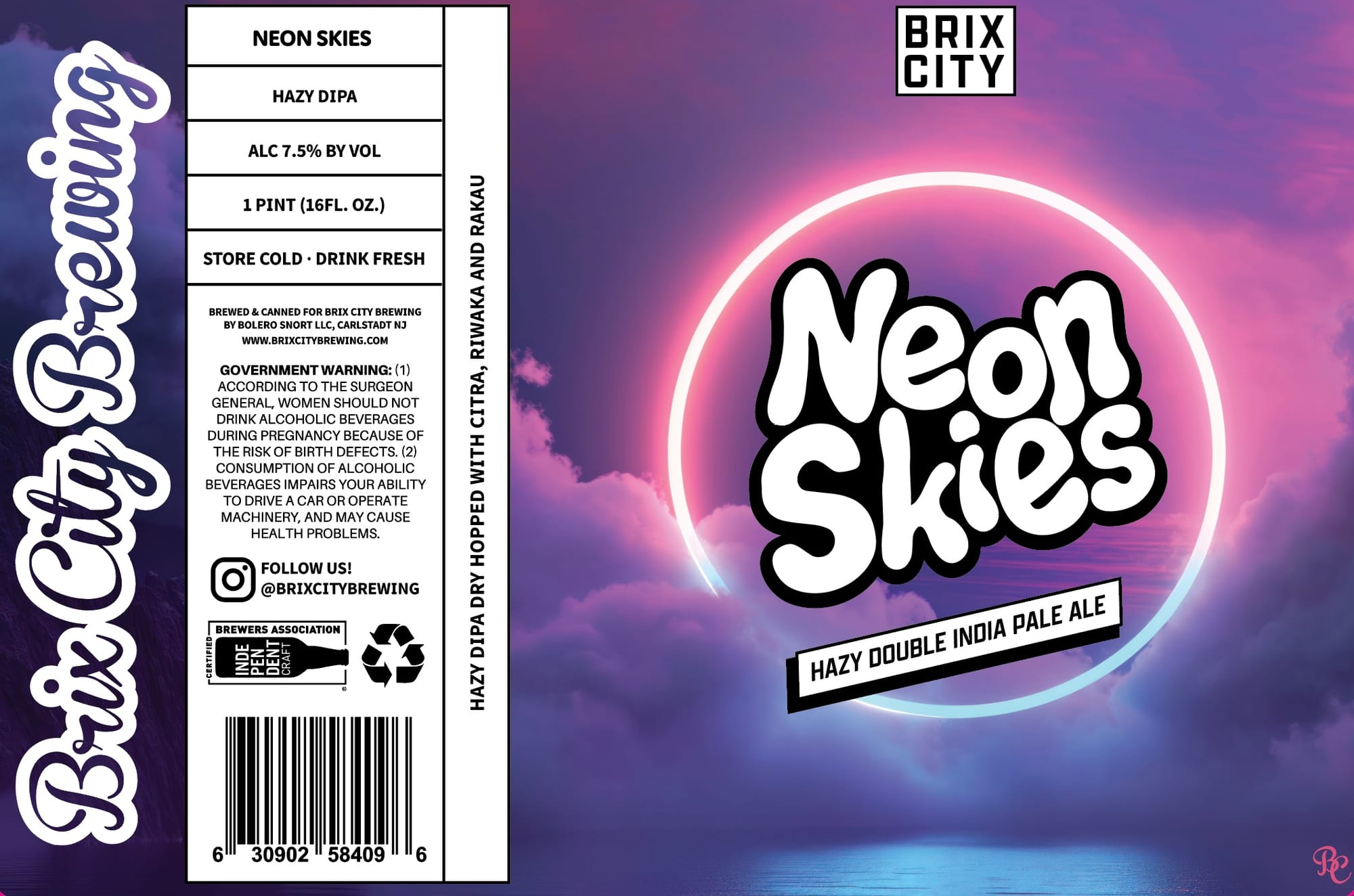 Neon Skies by Brix City Brewing - beer label