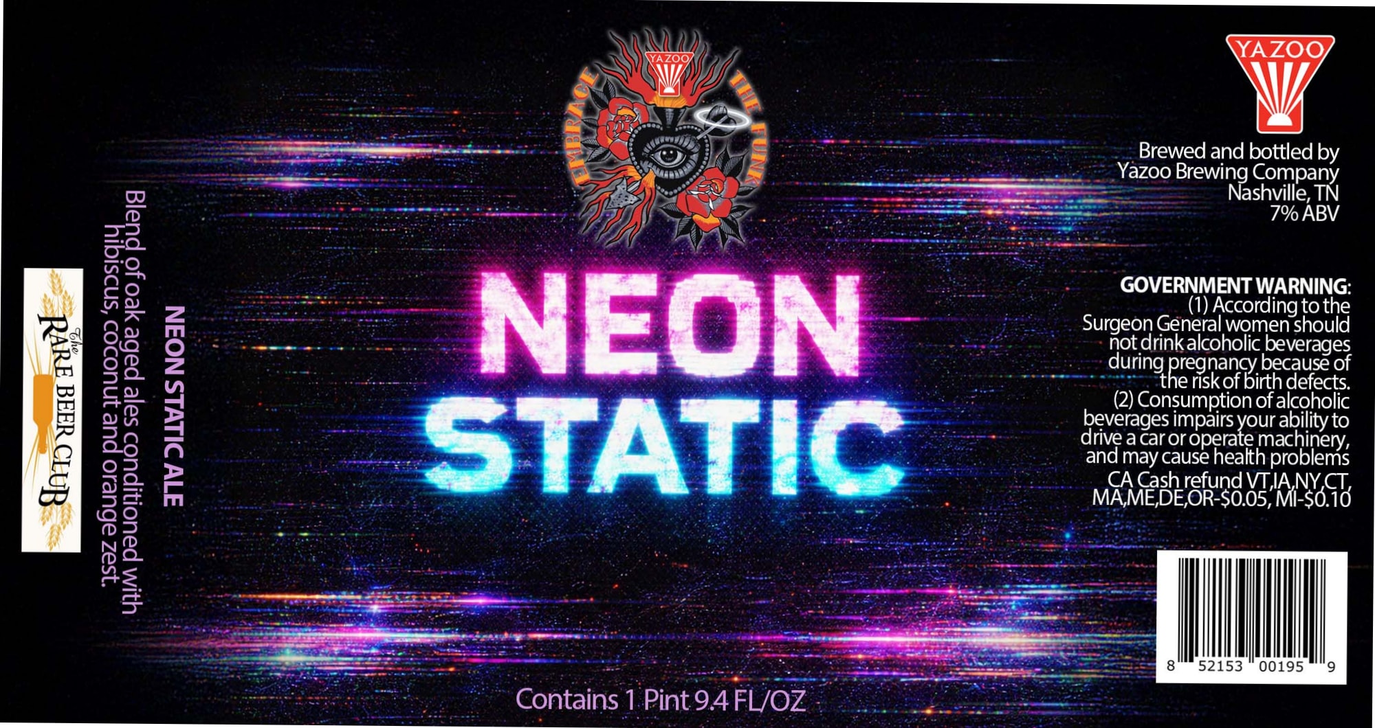 Neon Static by Yazoo Brewing Company - beer label