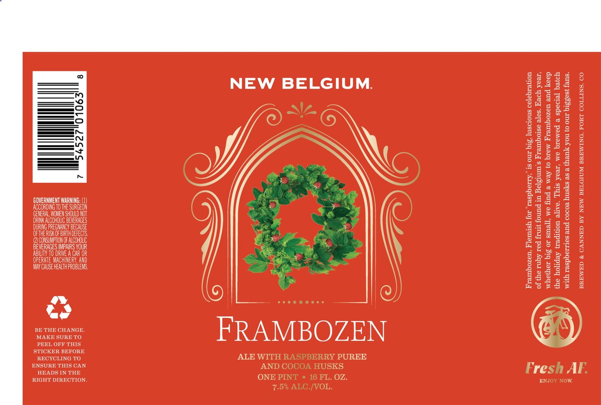 Frambozen by New Belgium Brewing - beer label