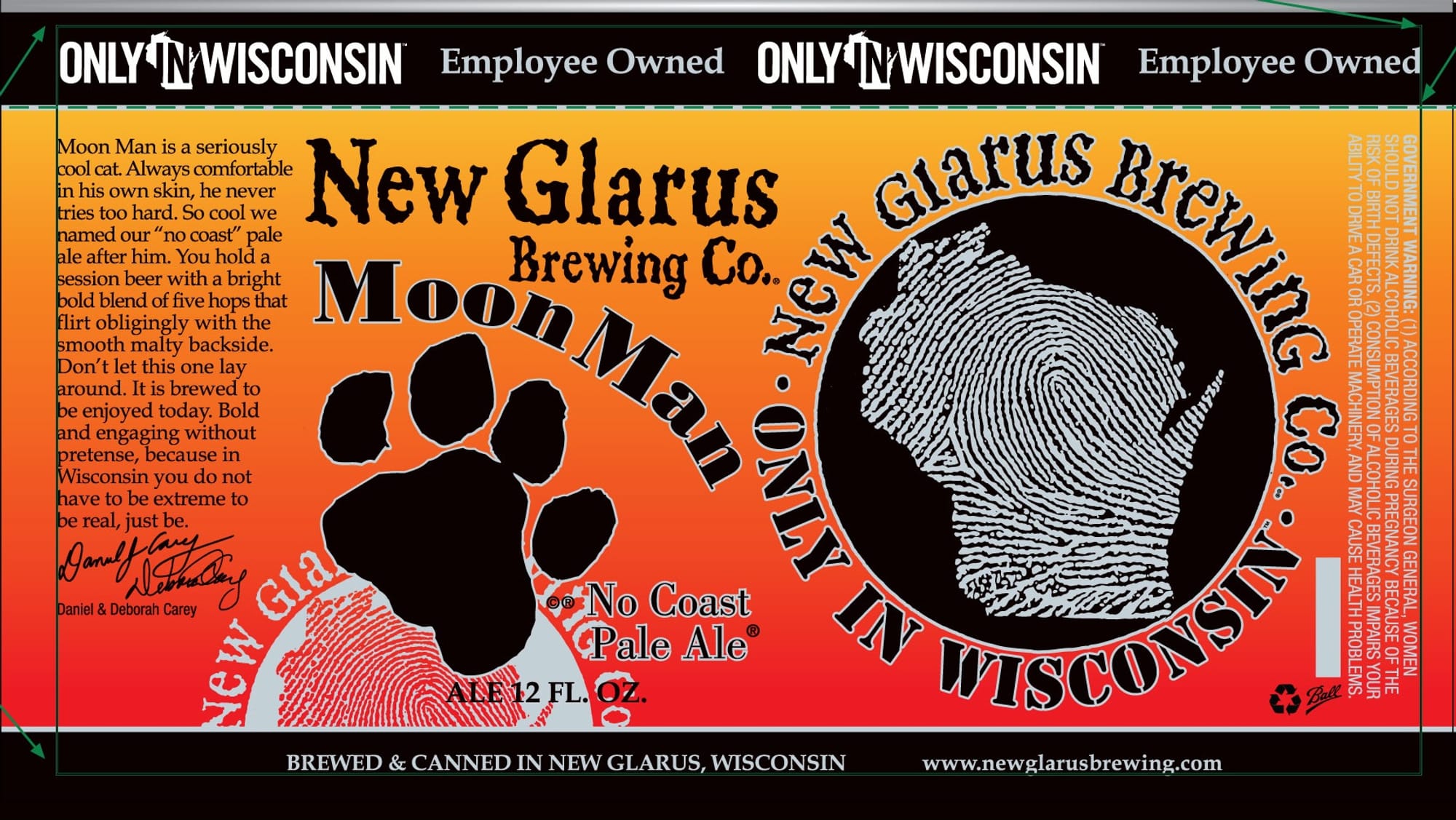 Moon Man Pale Ale by New Glarus Brewing Co. - beer label