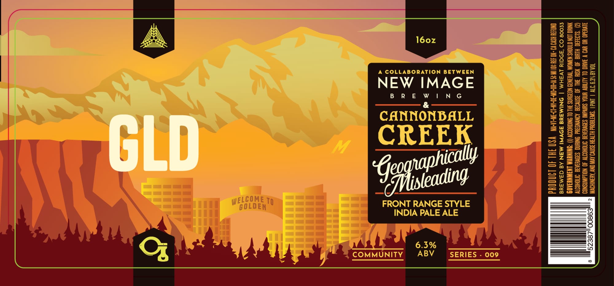 Geographically Misleading by New Image Brewing & Cannonball Creek Brewing - beer label