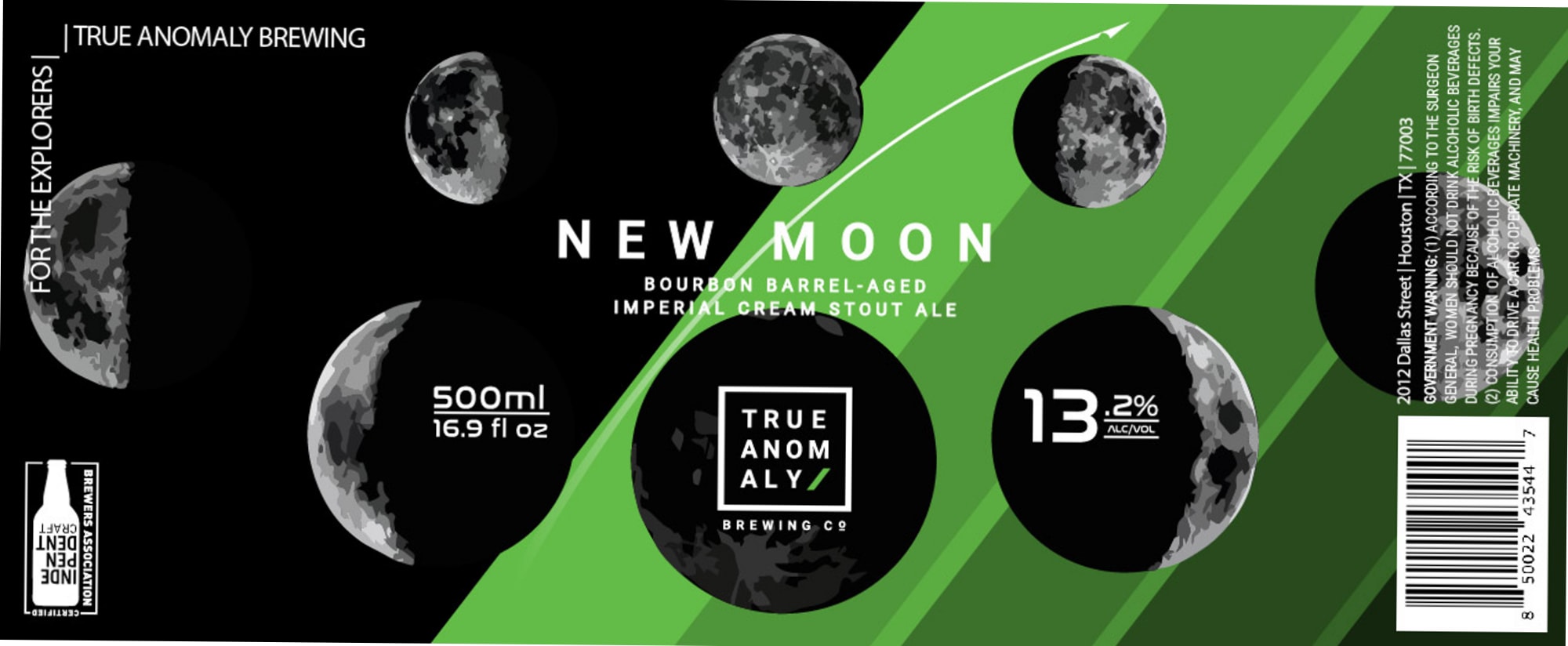 New Moon by True Anomaly Brewing Co - beer label
