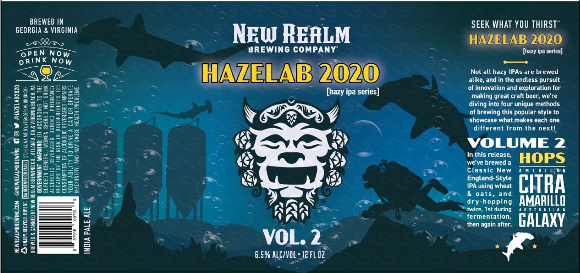 Hazelab 2020 by New Realm Brewing Company - beer label