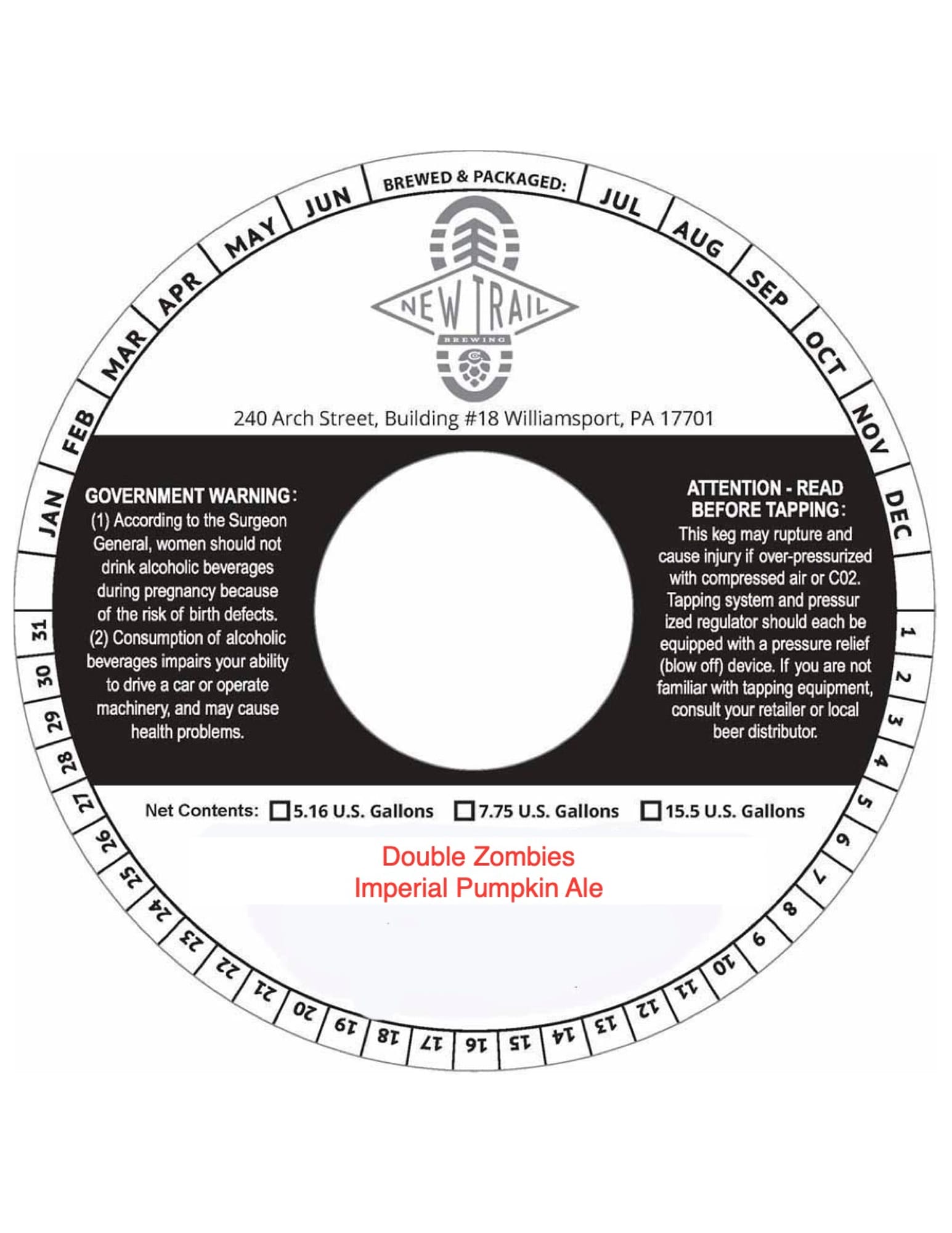 Double Zombies by New Trail Brewing - beer label