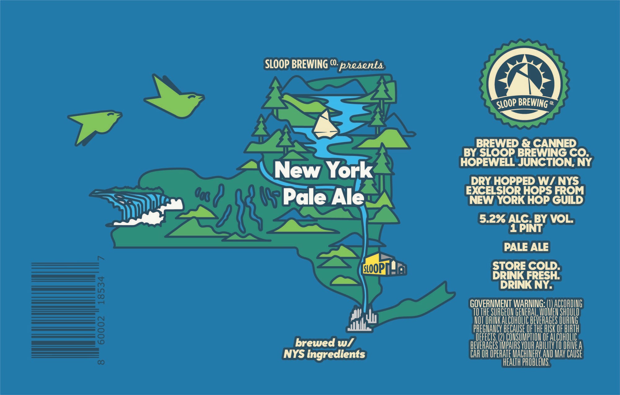 New York Pale Ale by Sloop Brewing Co. - beer label