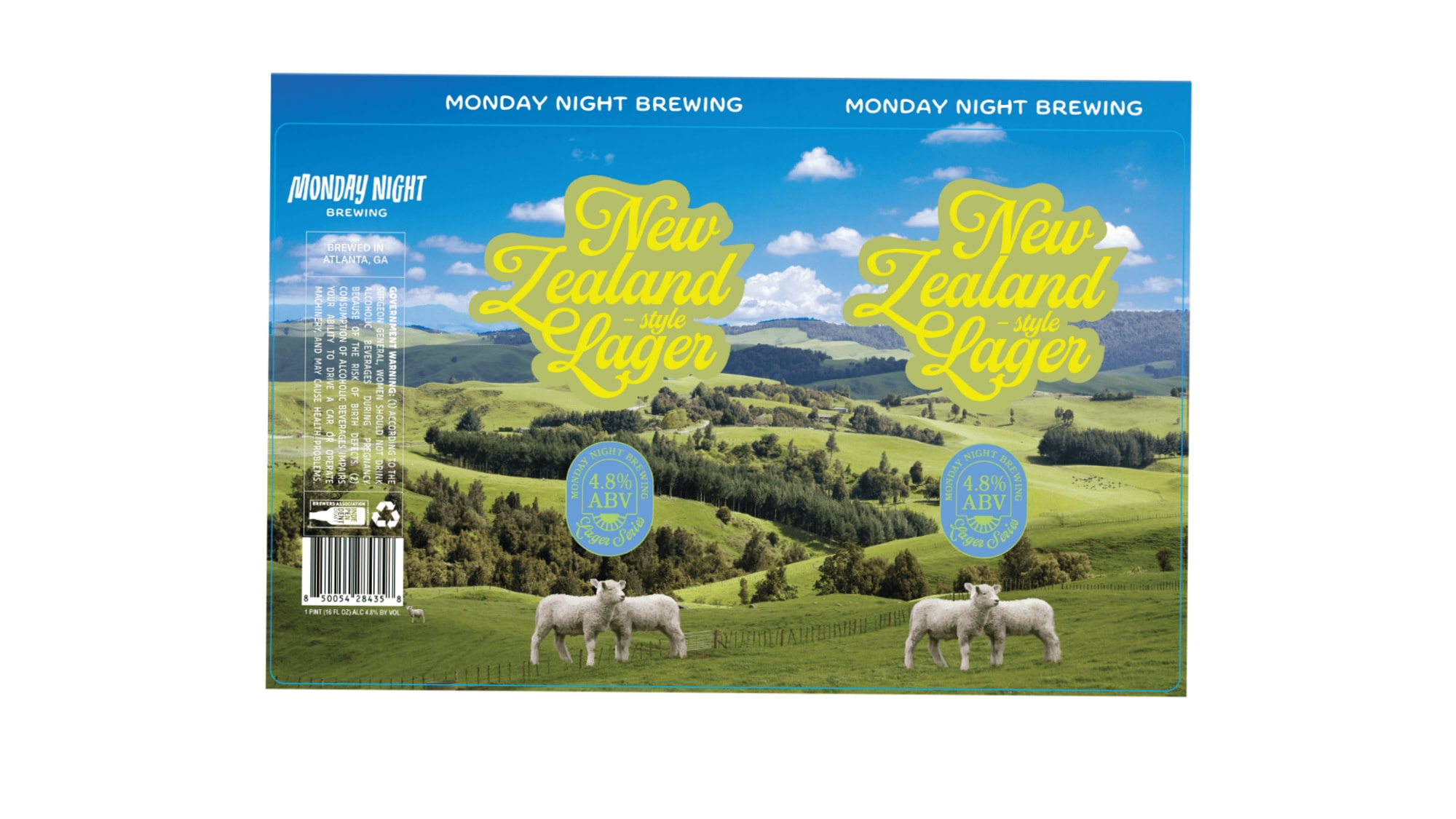 New Zealand Lager by Monday Night Brewing - beer label