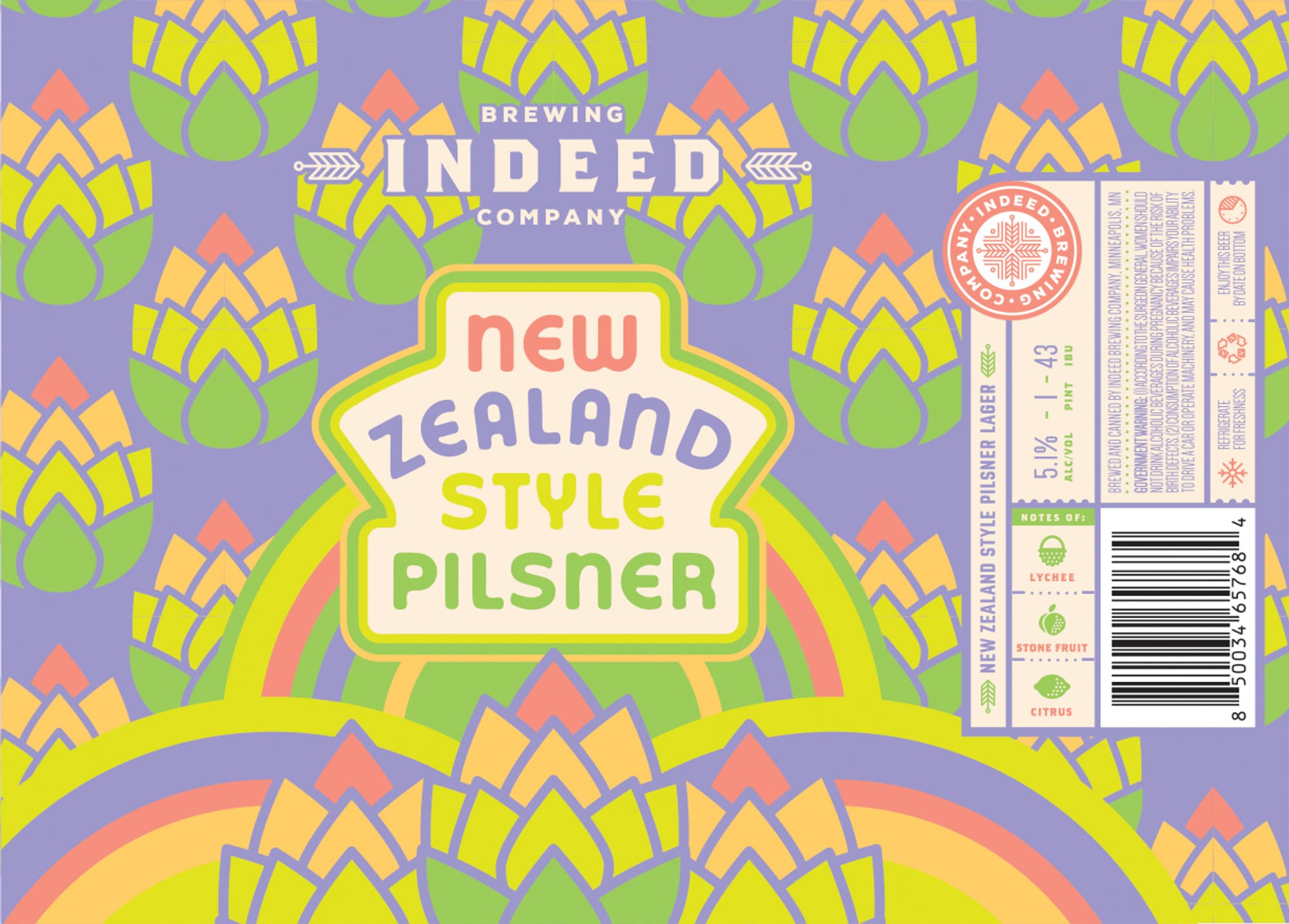 New Zealand Style Pilsner by Indeed Company - beer label