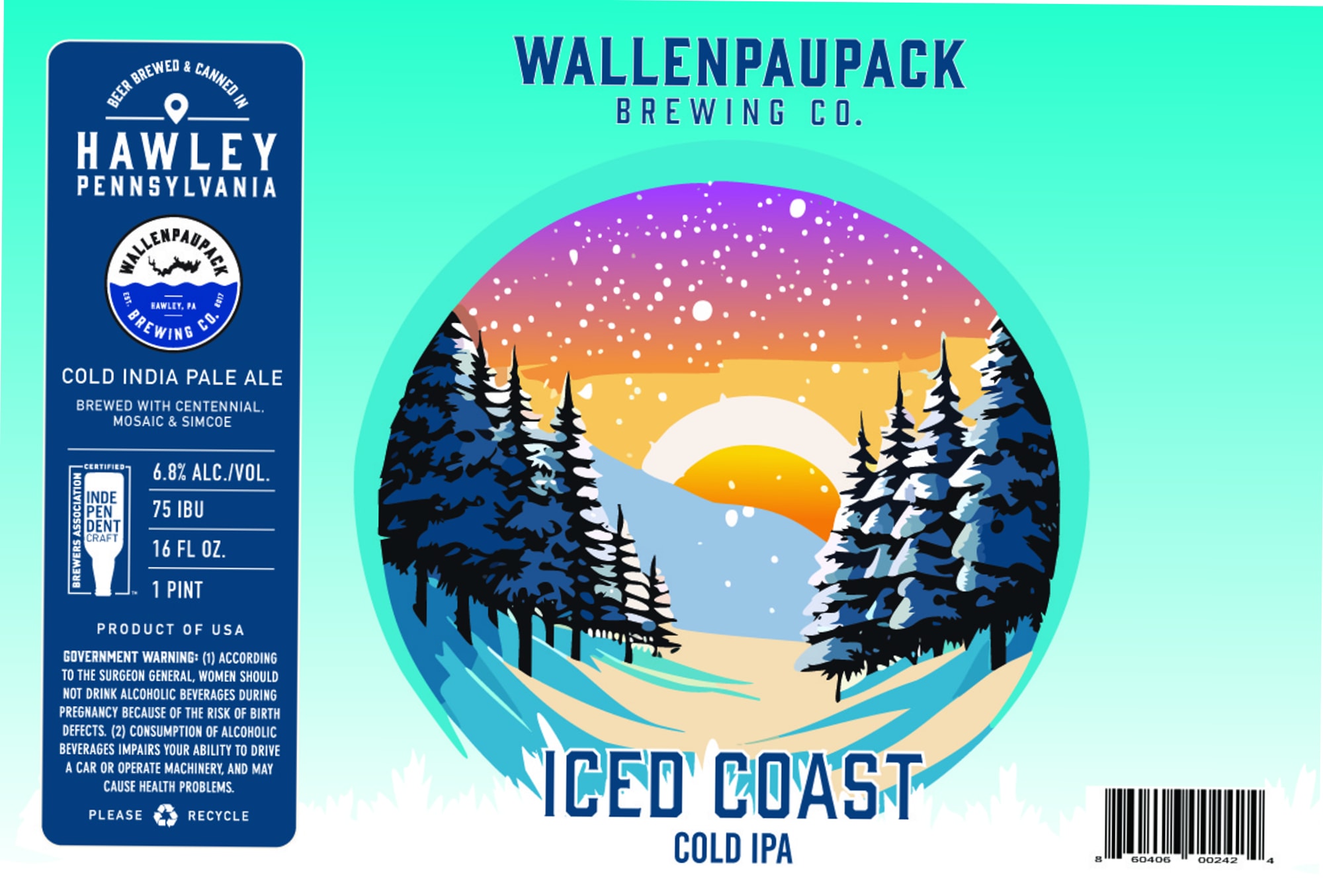 Nicod Coast Cold IPA by Wallenpaupack Brewing Co. - beer label