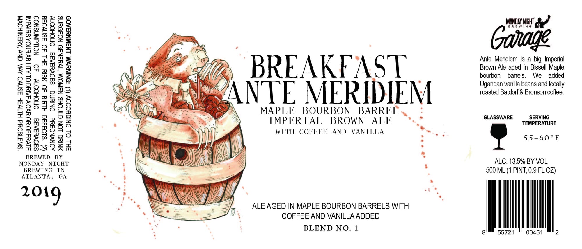 Breakfast Ante Meridiem by Monday Night Garage - beer label