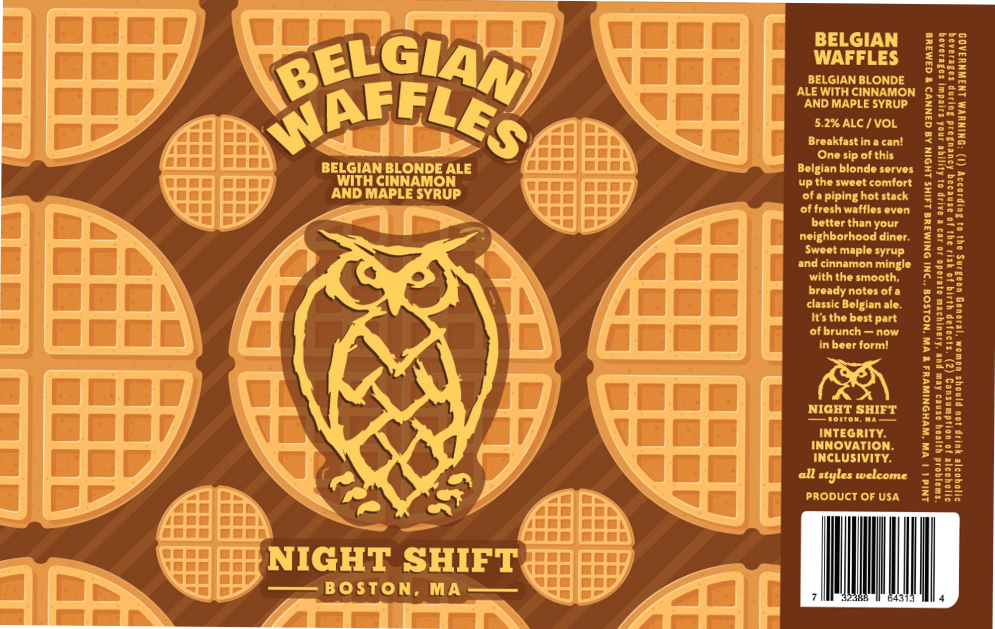 Belgian Waffles by Night Shift Brewing - beer label
