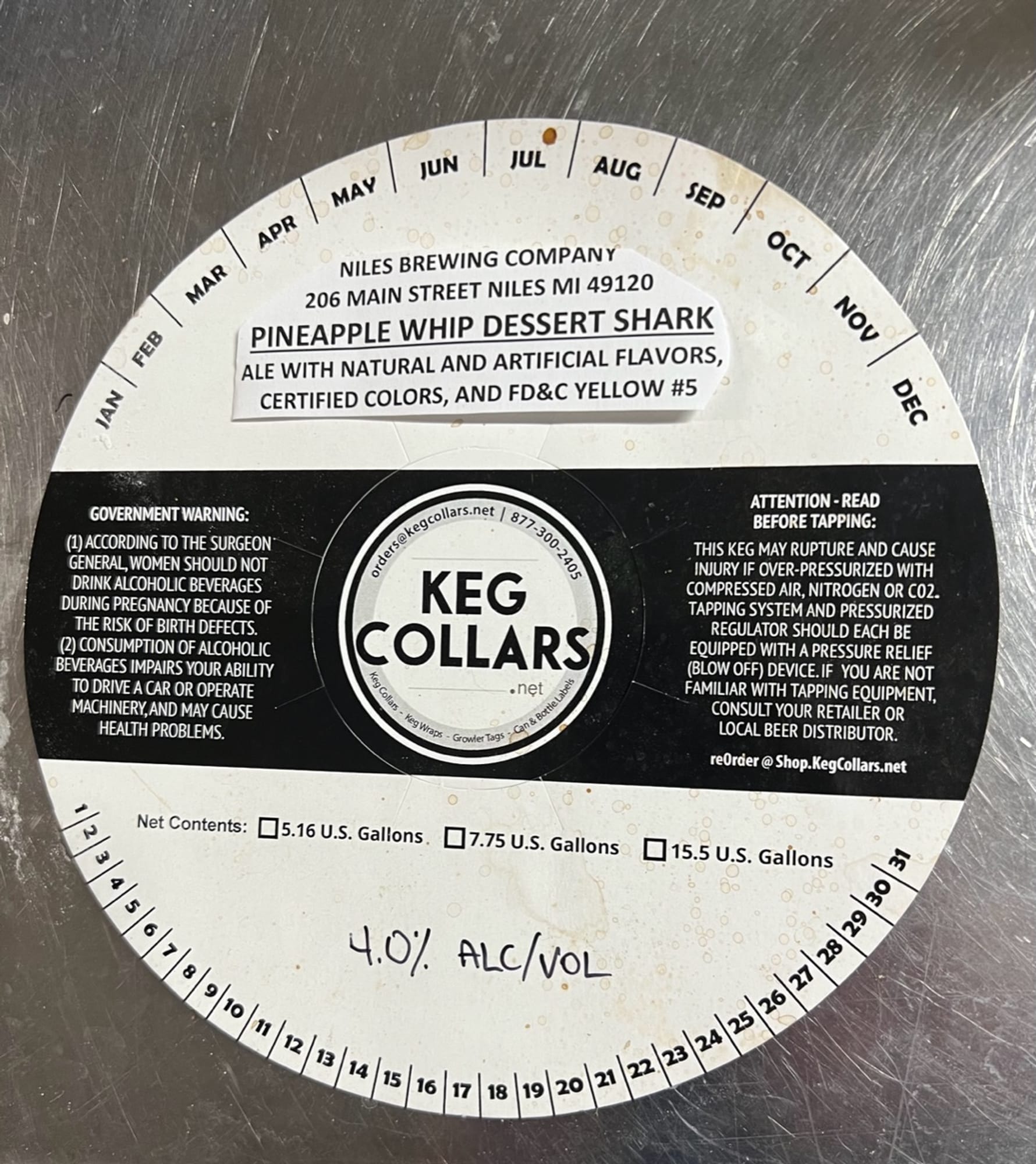 Pineapple Whip Dessert Shark by Niles Brewing Company - beer label