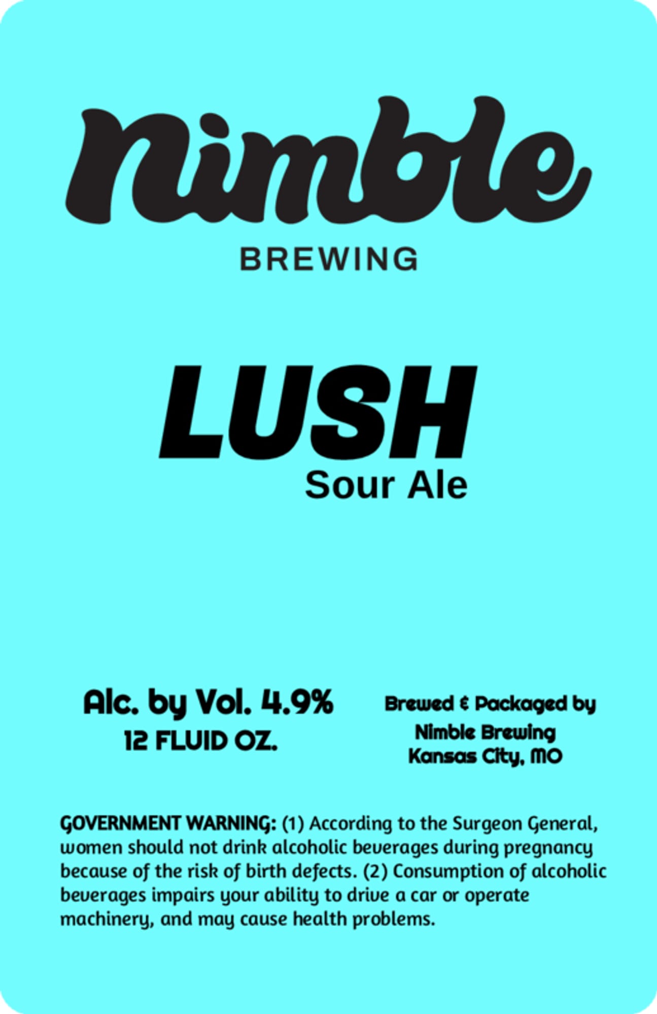 Lush Sour Ale by Nimble Brewing - beer label
