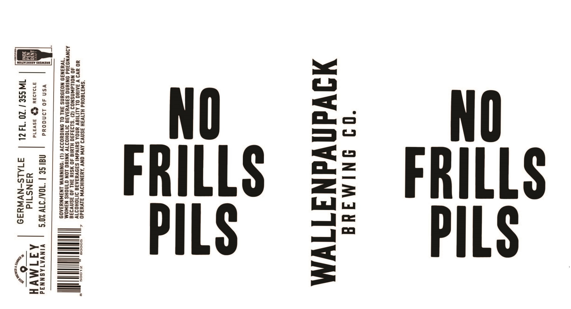 No Frills Pils by Wallenpaupack Brewing Co. - beer label