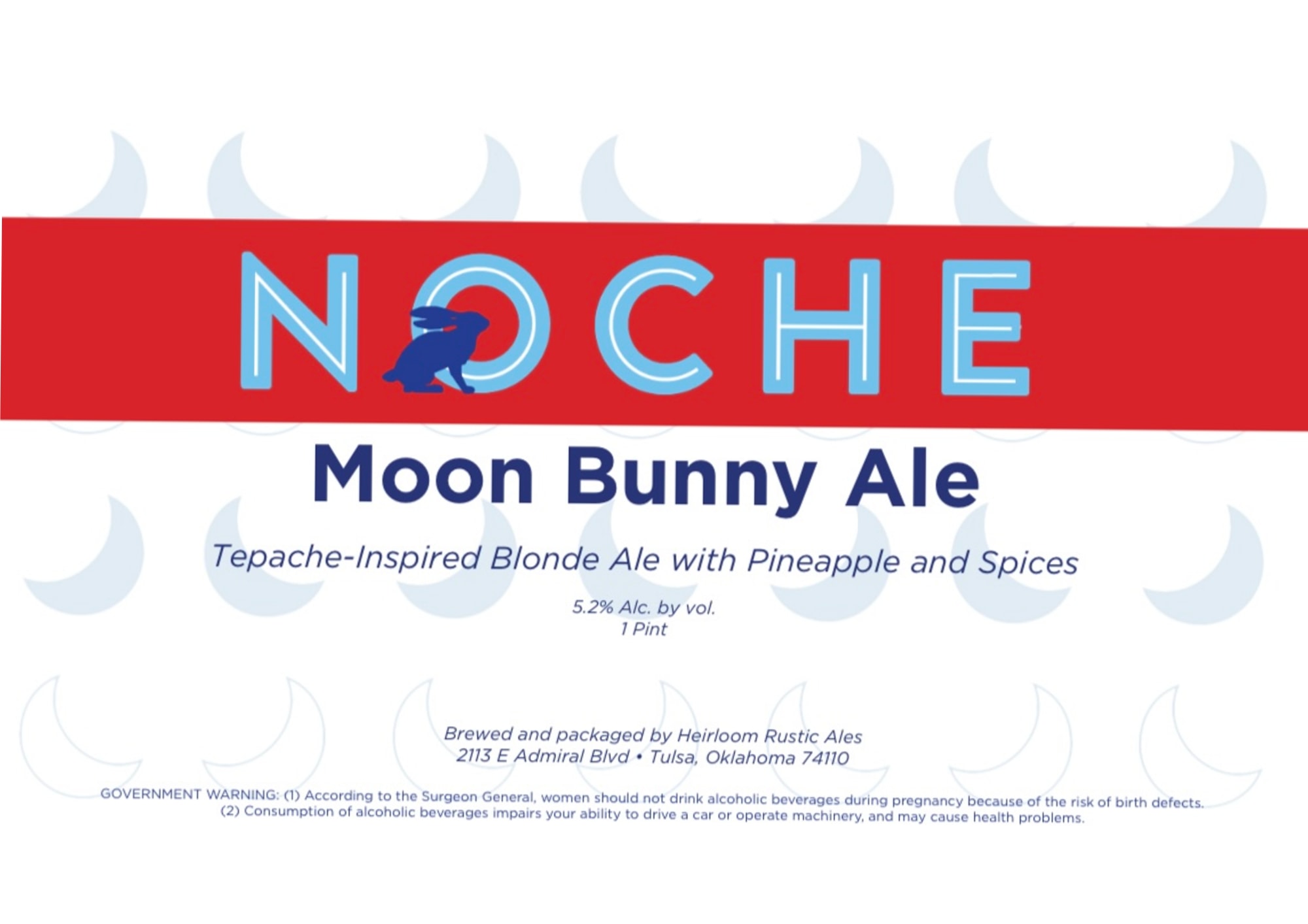 Noche Moon Bunny Ale by Heirloom Rustic Ales - beer label