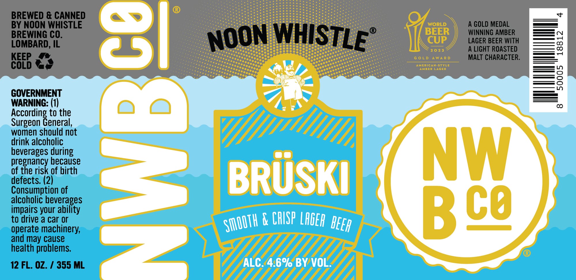 Brŭski by Noon Whistle Brewing Co. - beer label