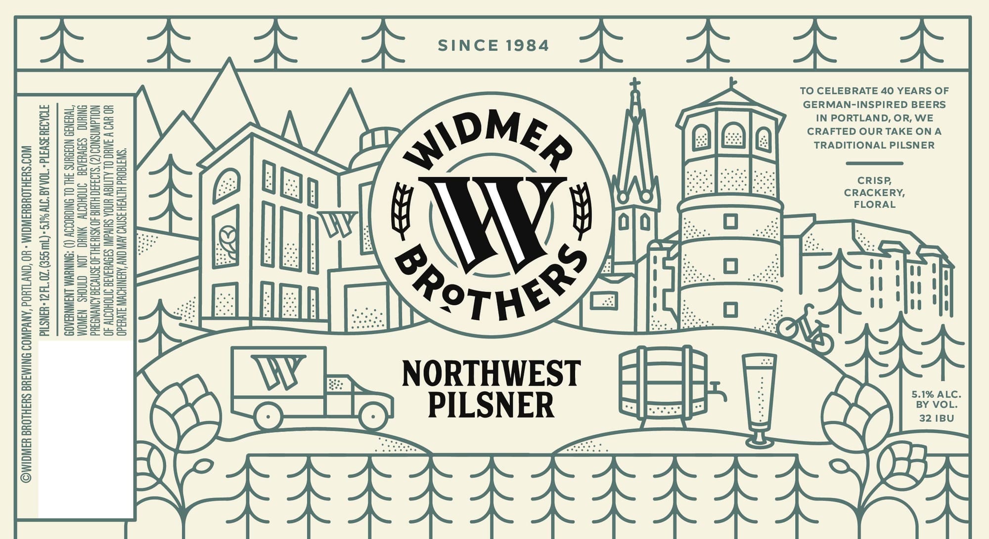 Northwest Pilsner by Widmer Brothers Brewing Company - beer label