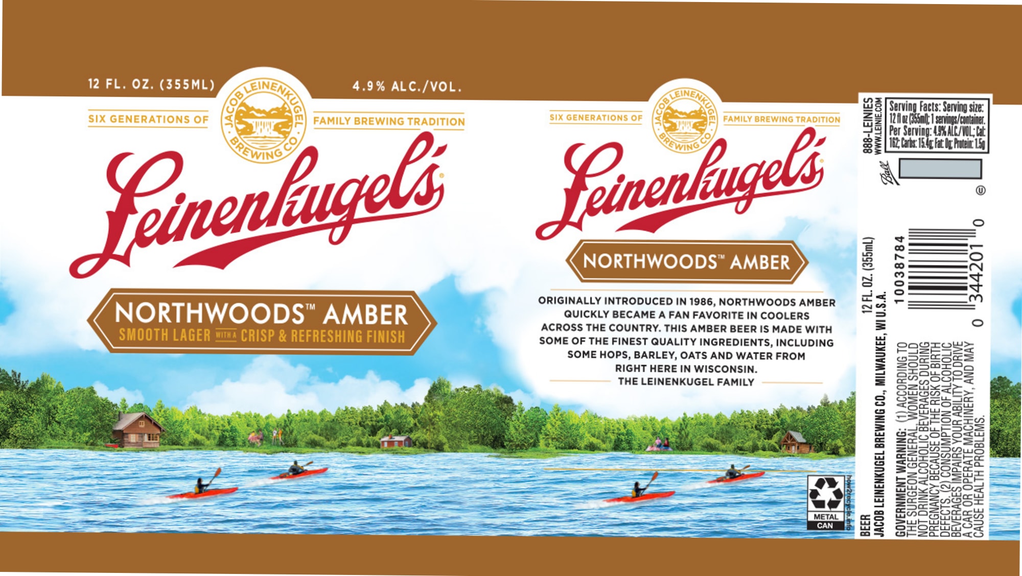 Northwoods Amber by Jacob Leinenkugel Brewing Co. - beer label