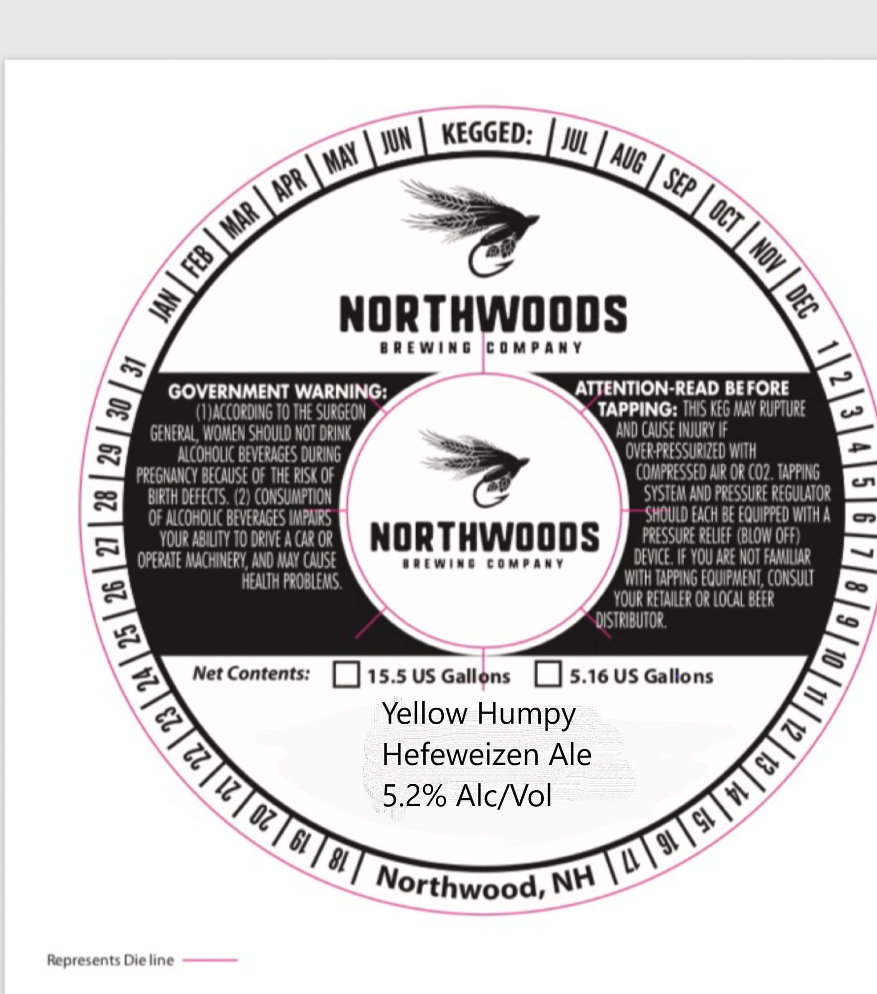 Yellow Humpy by Northwoods Brewing Company - beer label